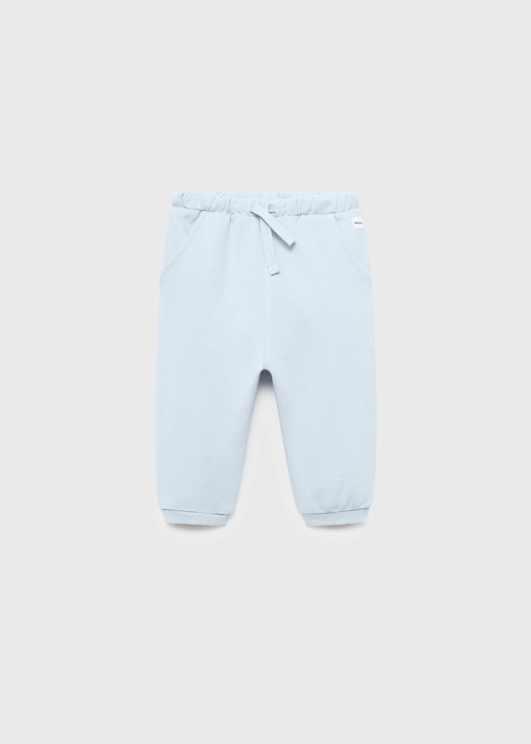 Cotton drawstring joggers - Article without model, Sky Blue. Ref: 17084079-00.