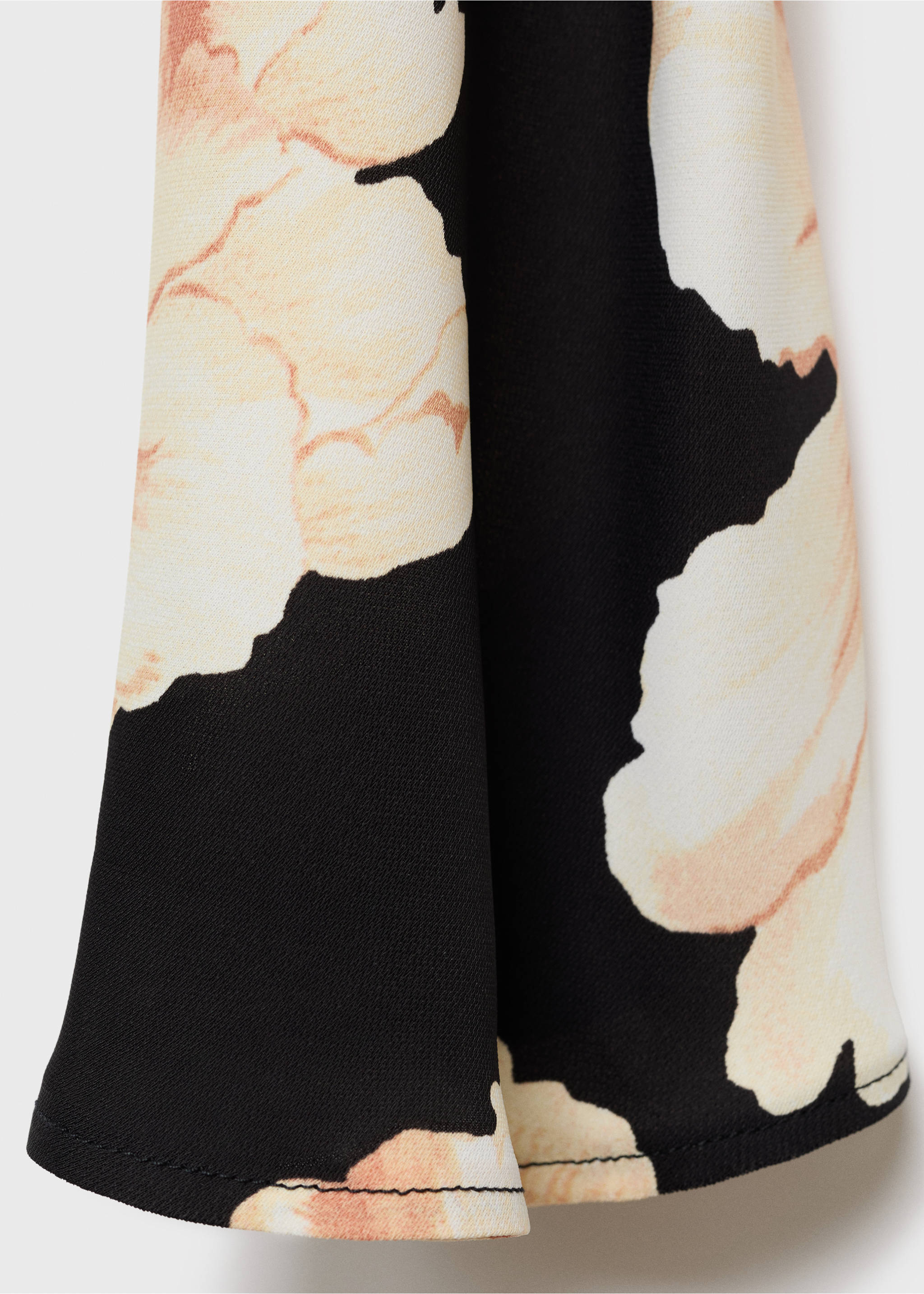 Floral-print dress with bell sleeves - Details of the article 0, Black. Ref: 17084080-00.