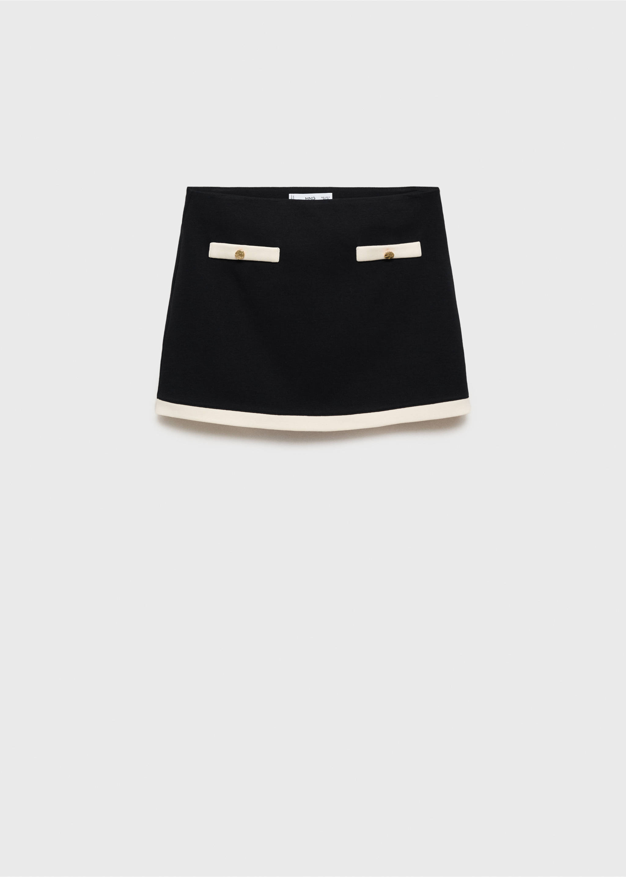 Contrasting cotton skirt - Article without model, Black. Ref: 17084081-00.