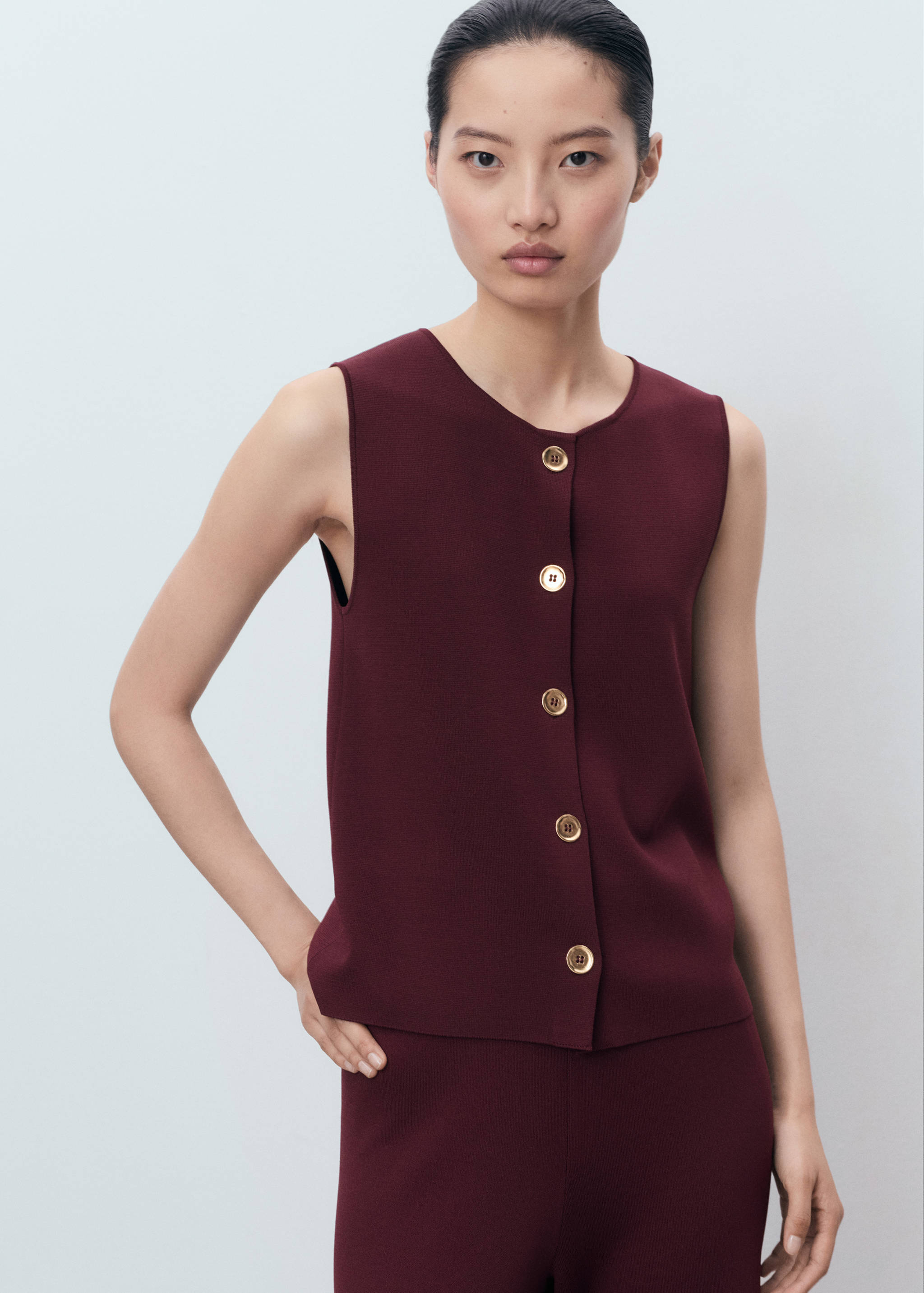 Fine-knit gilet - Medium plane