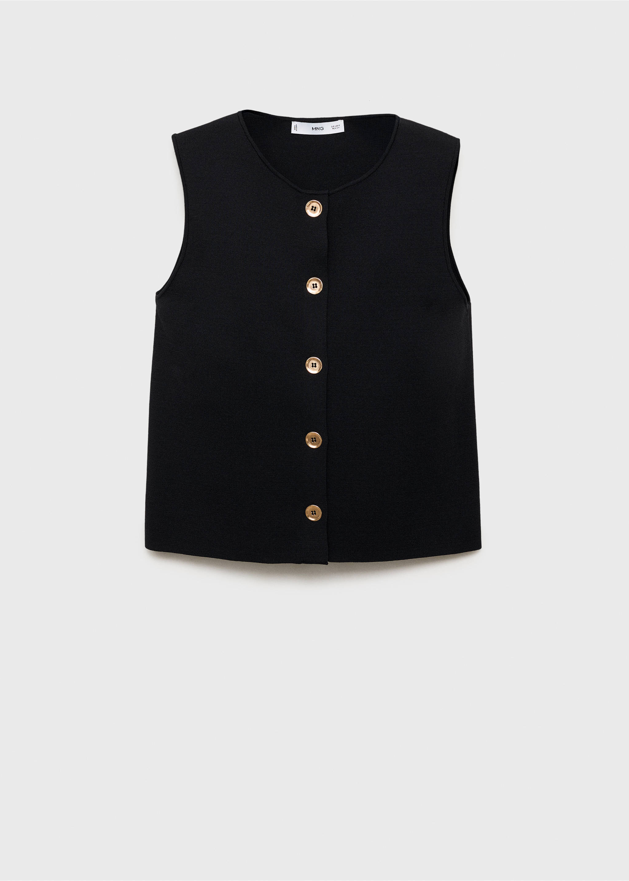 Fine-knit gilet - Article without model, Black. Ref: 17084083-00.