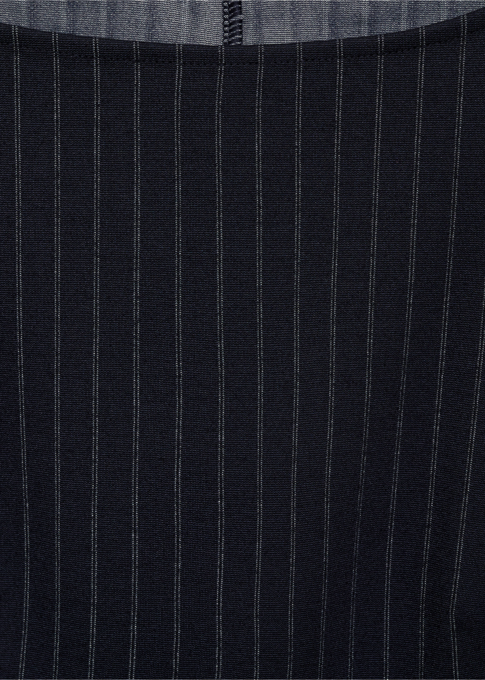 Jurk met boothals en krijtstreep - Detail van het artikel 0, Marineblauw. Ref: 17084084-00.