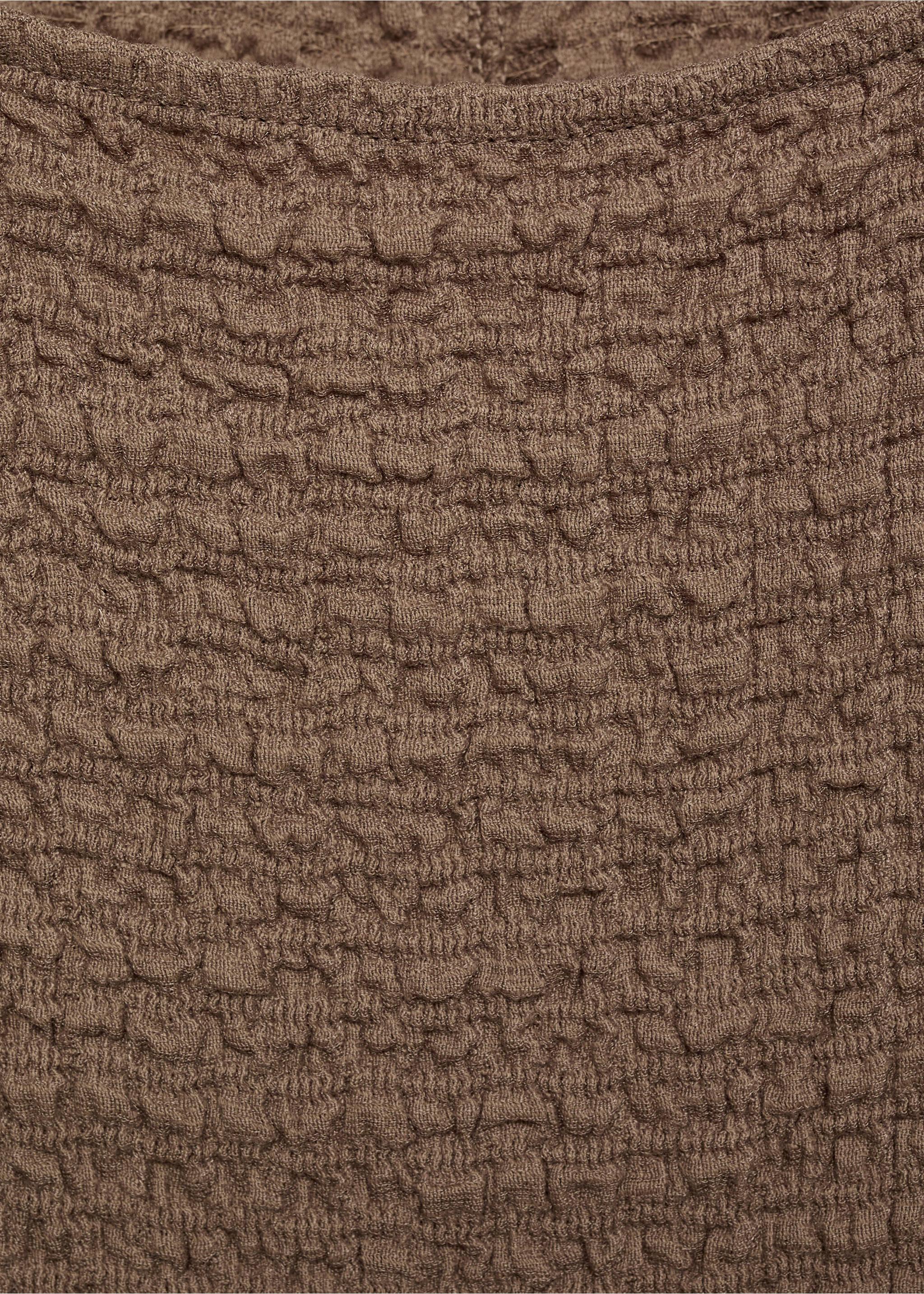 Fitted textured dress - Details of the article 0, Beige. Ref: 17084085-00.