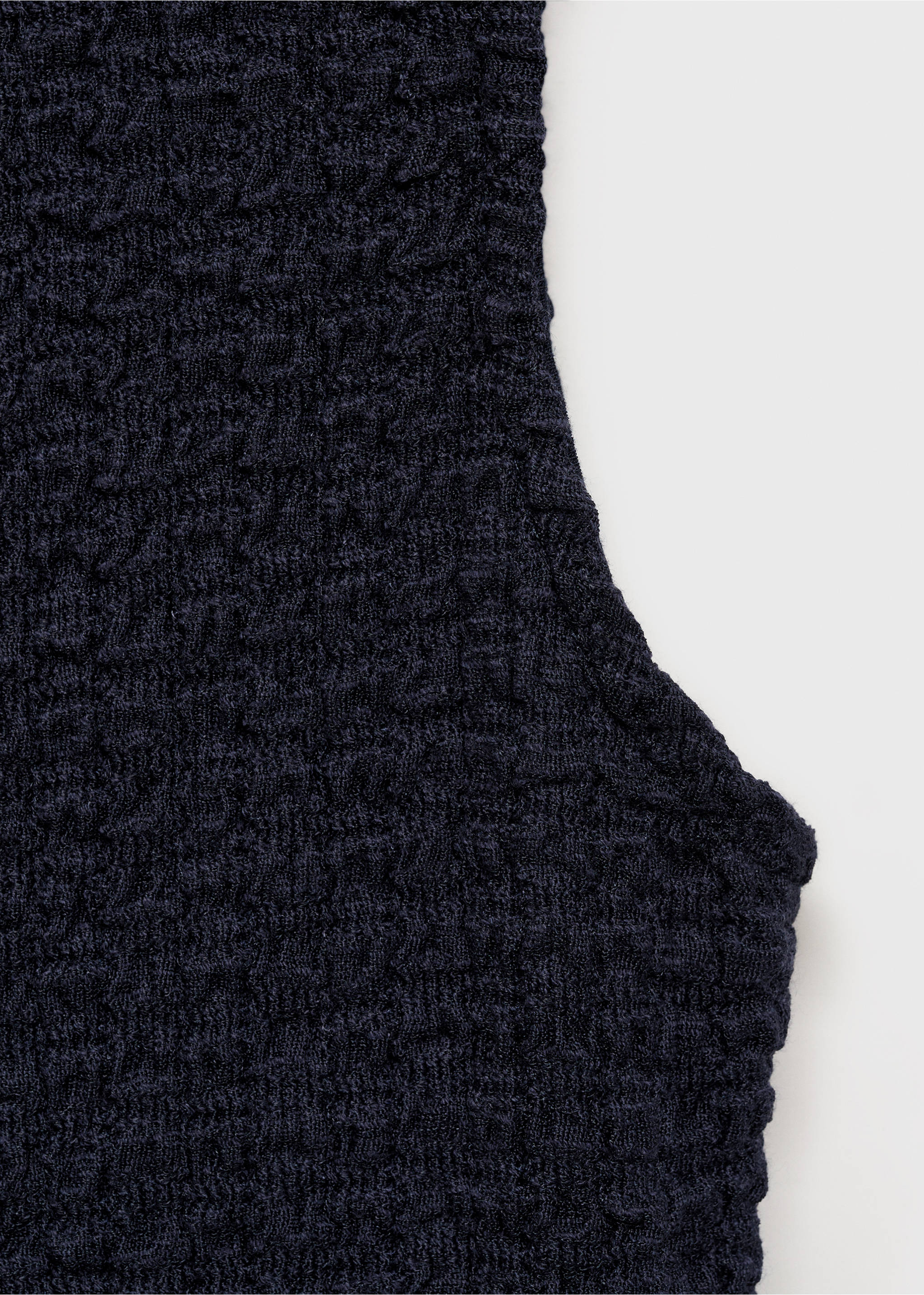 Robe cintrée texturée - Détail de l'article 8, Bleu marine. Ref: 17084085-00.