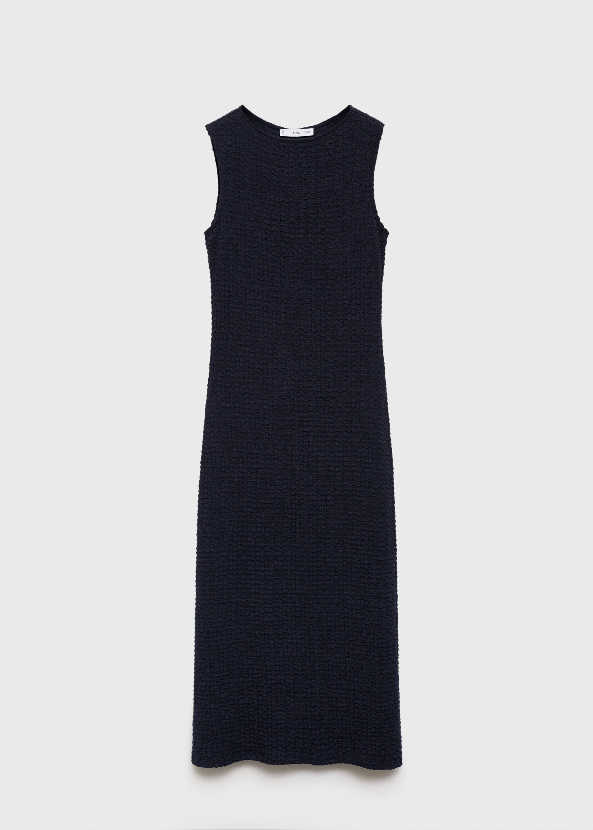 Fitted textured dress - Article without model, Navy. Ref: 17084085-00.