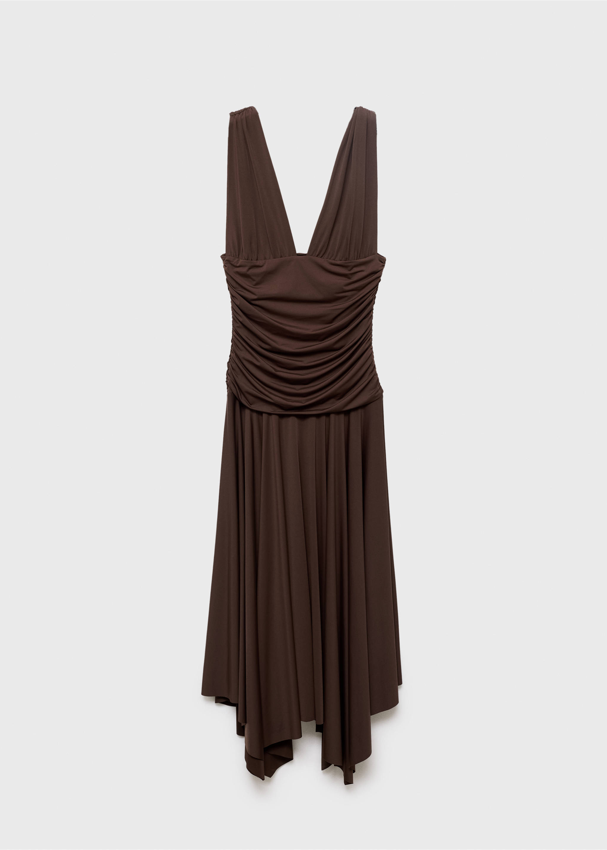 Long dress with contrasting design - Article without model, Brown. Ref: 17084086-00.