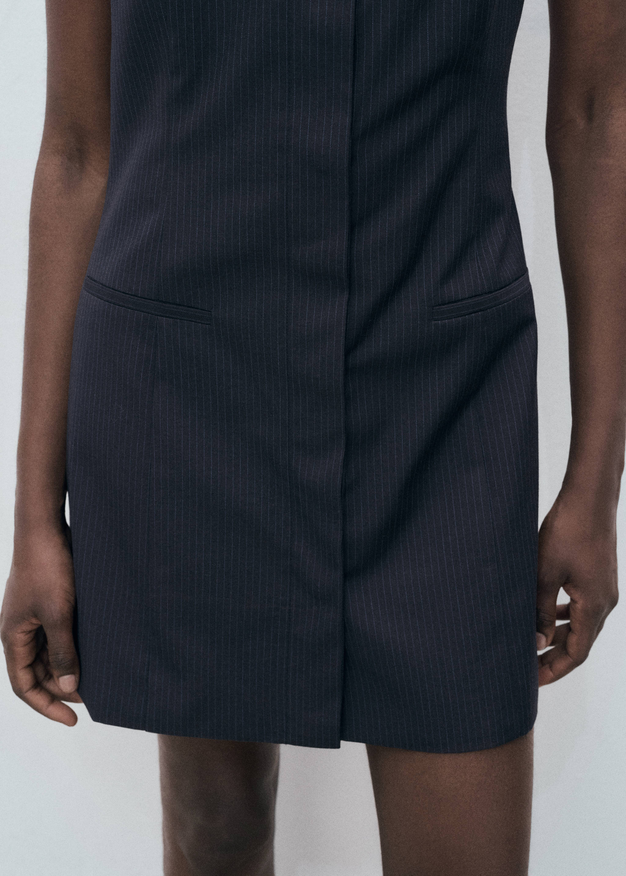 Pinstripe dress with hidden buttons - Details of the article 3
