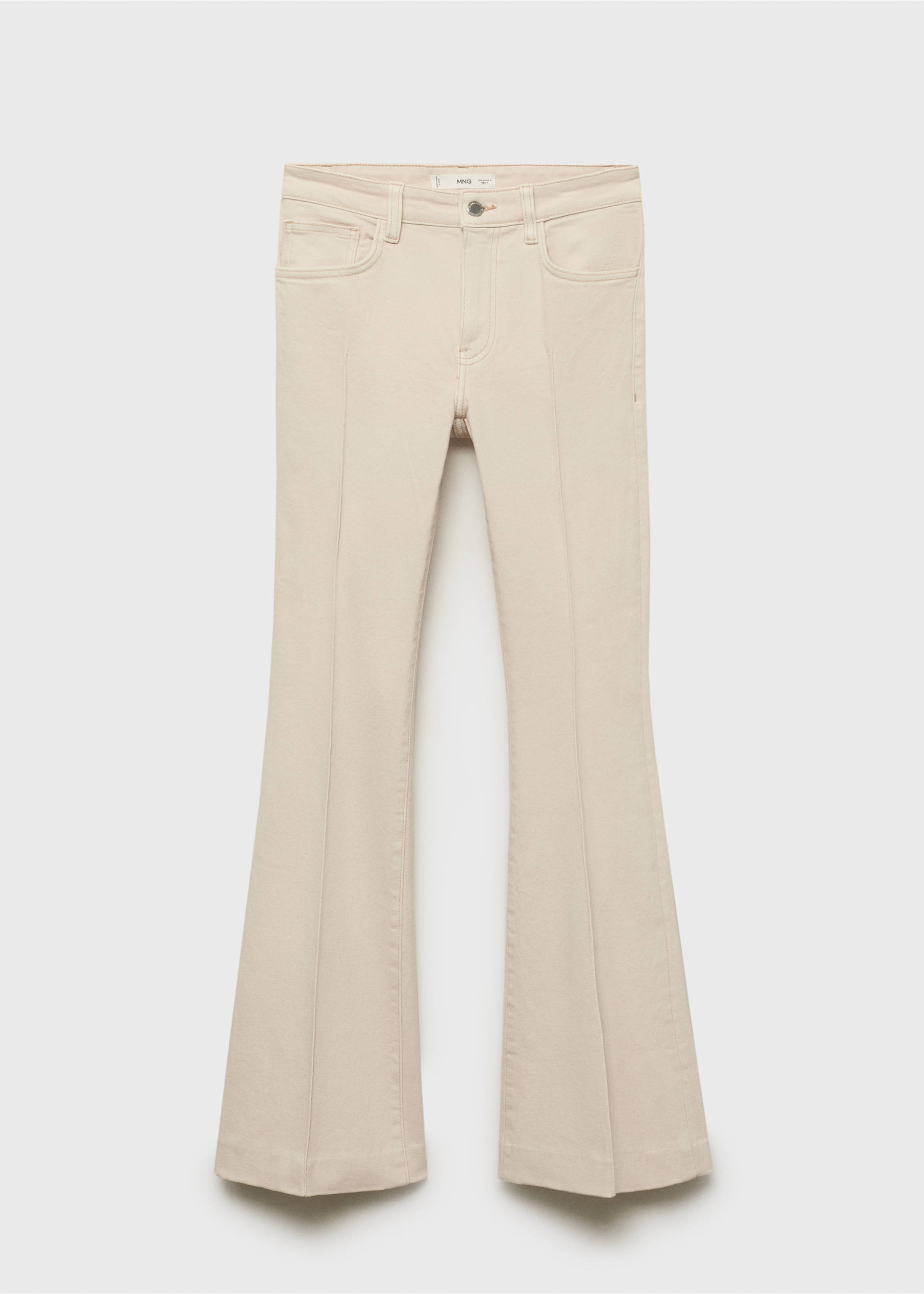 Mid-rise flared jeans - Article without model, Ecru. Ref: 17084090-00.