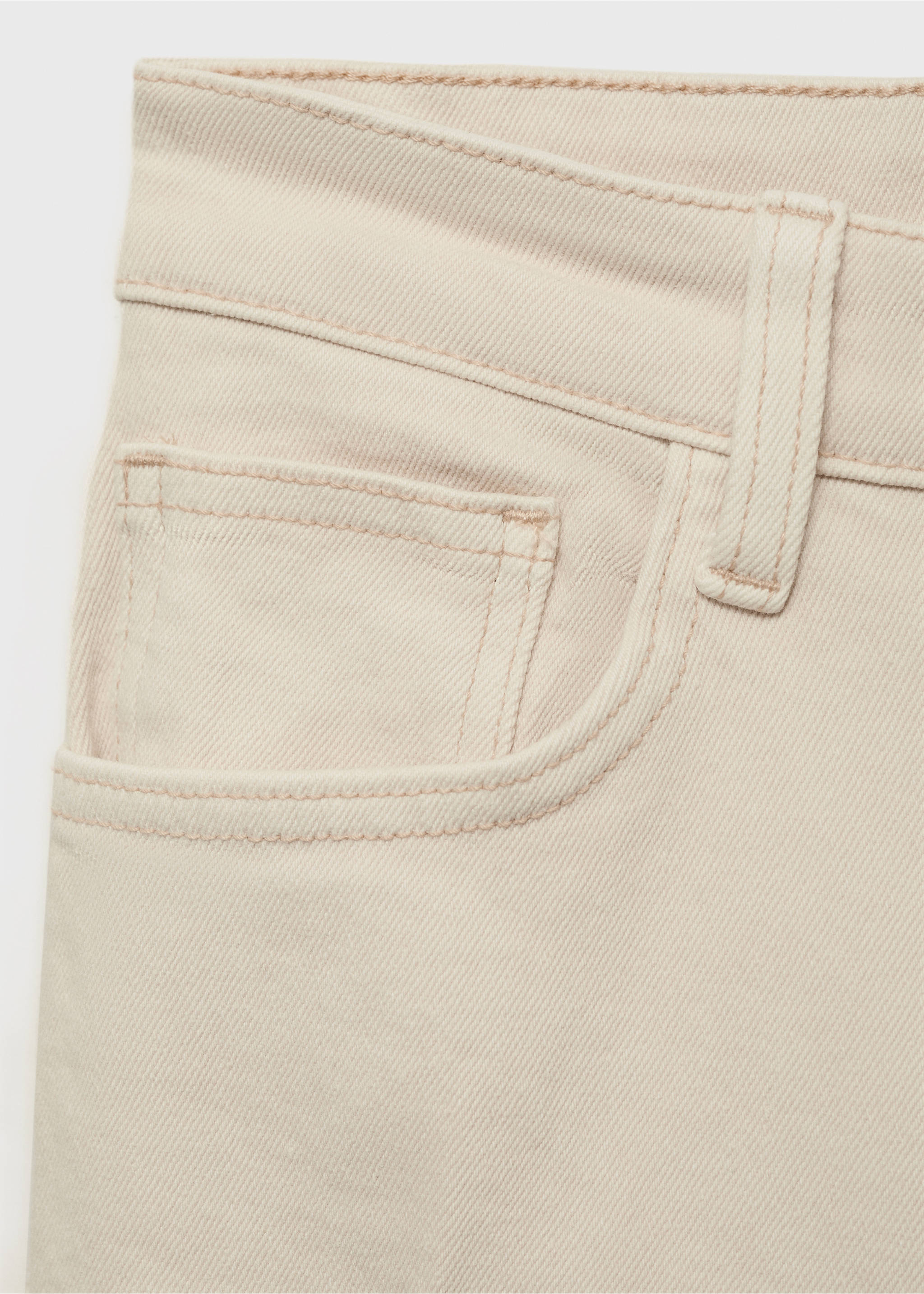 Mid-rise flared jeans - Details of the article 8, Ecru. Ref: 17084090-00.