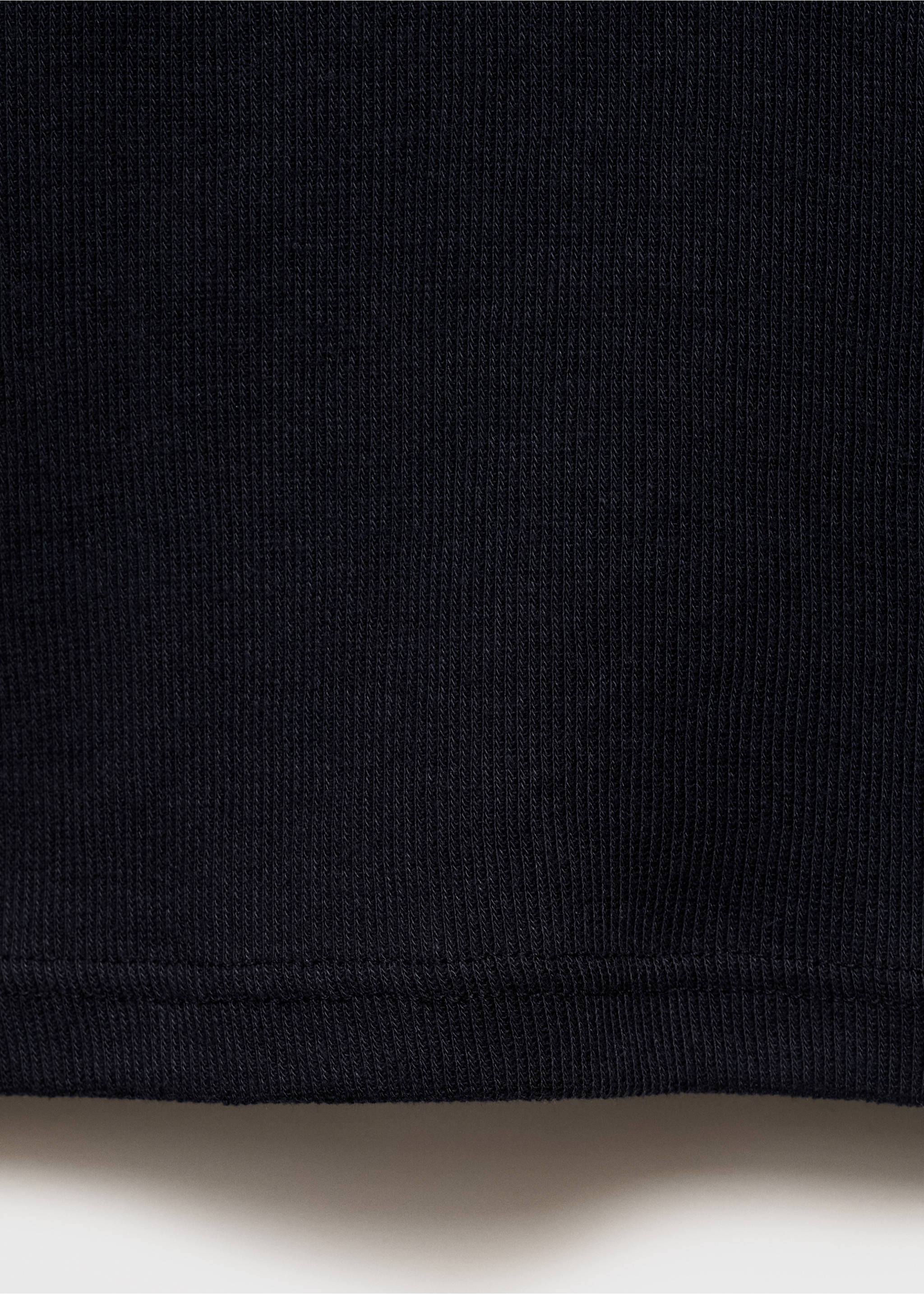V-neck combined-fabric t-shirt - Details of the article 0, Dark Navy. Ref: 17084094-00.