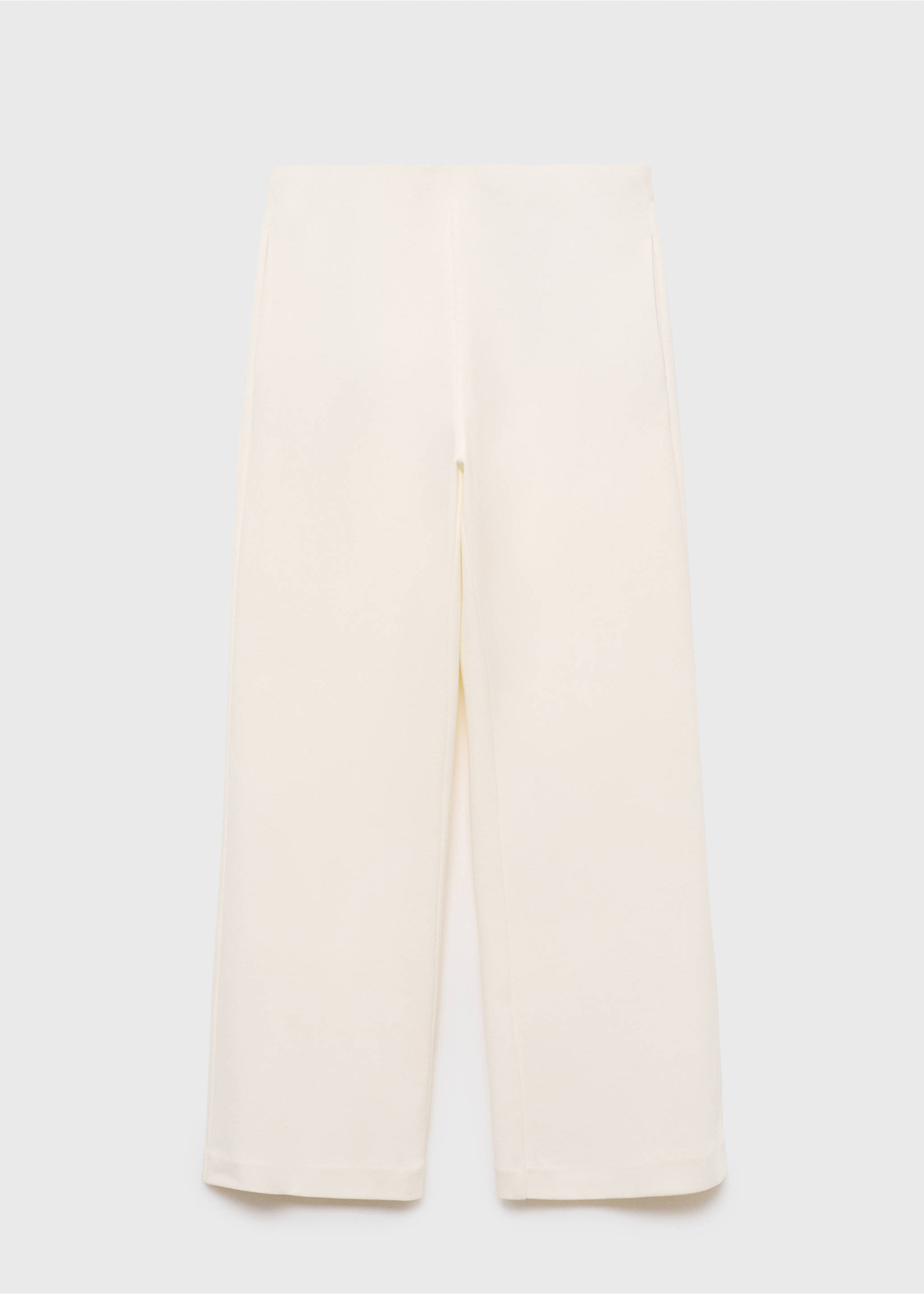 Straight-fit cotton trousers - Article without model, Ecru. Ref: 17084095-00.
