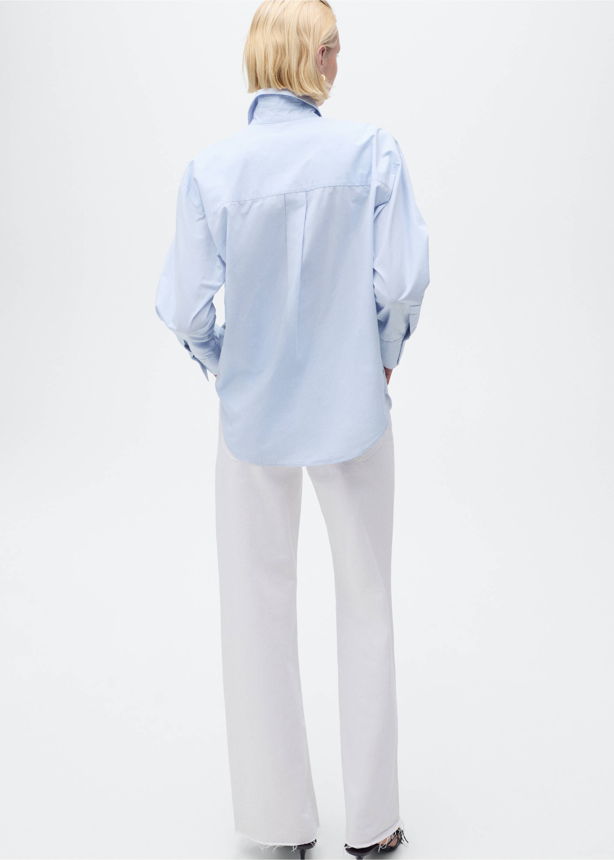 Cotton strass shirt - Reverse of the article, Blue. Ref: 17084100-00.