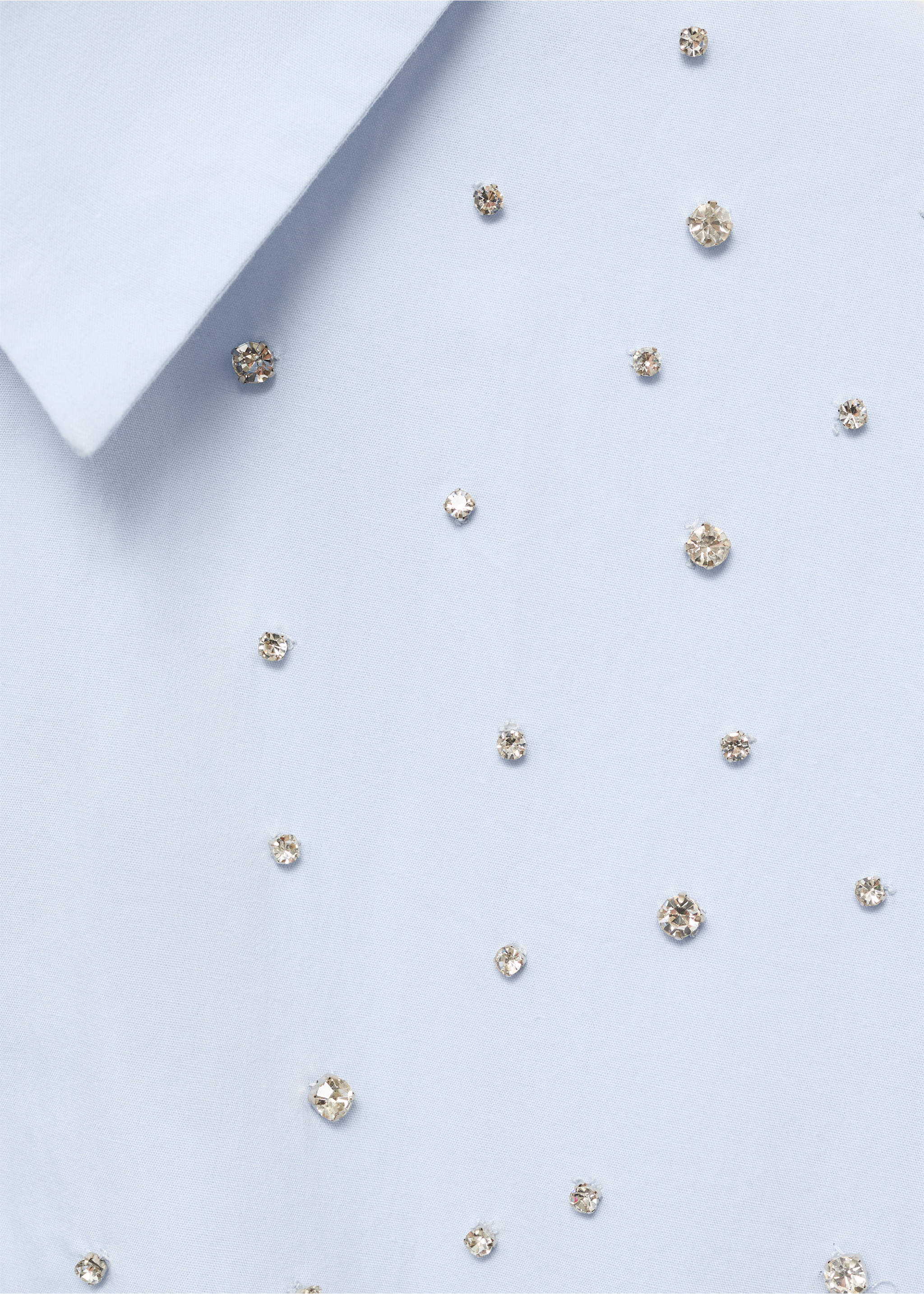 Cotton strass shirt - Details of the article 0, Blue. Ref: 17084100-00.
