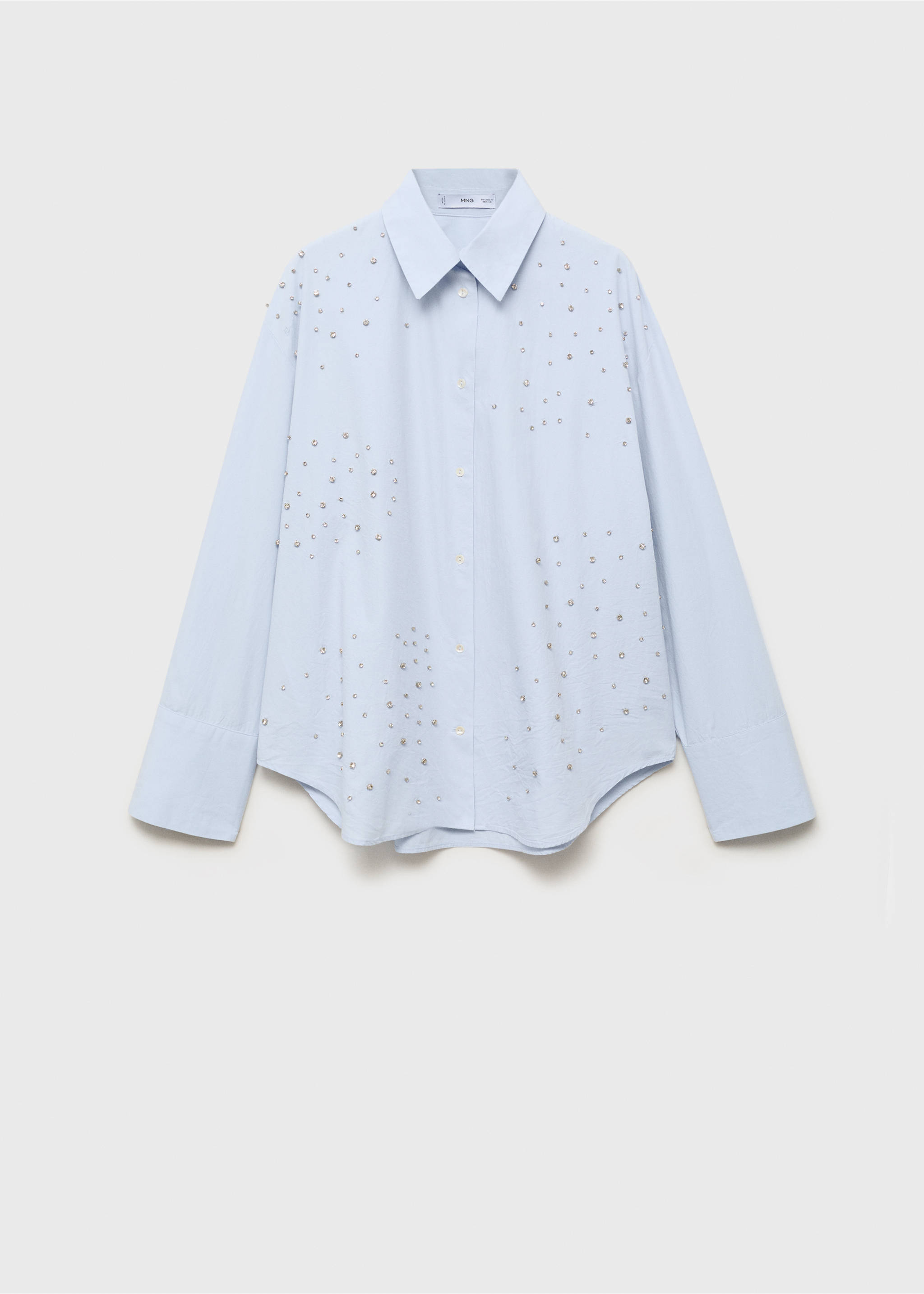 Cotton strass shirt - Article without model, Blue. Ref: 17084100-00.