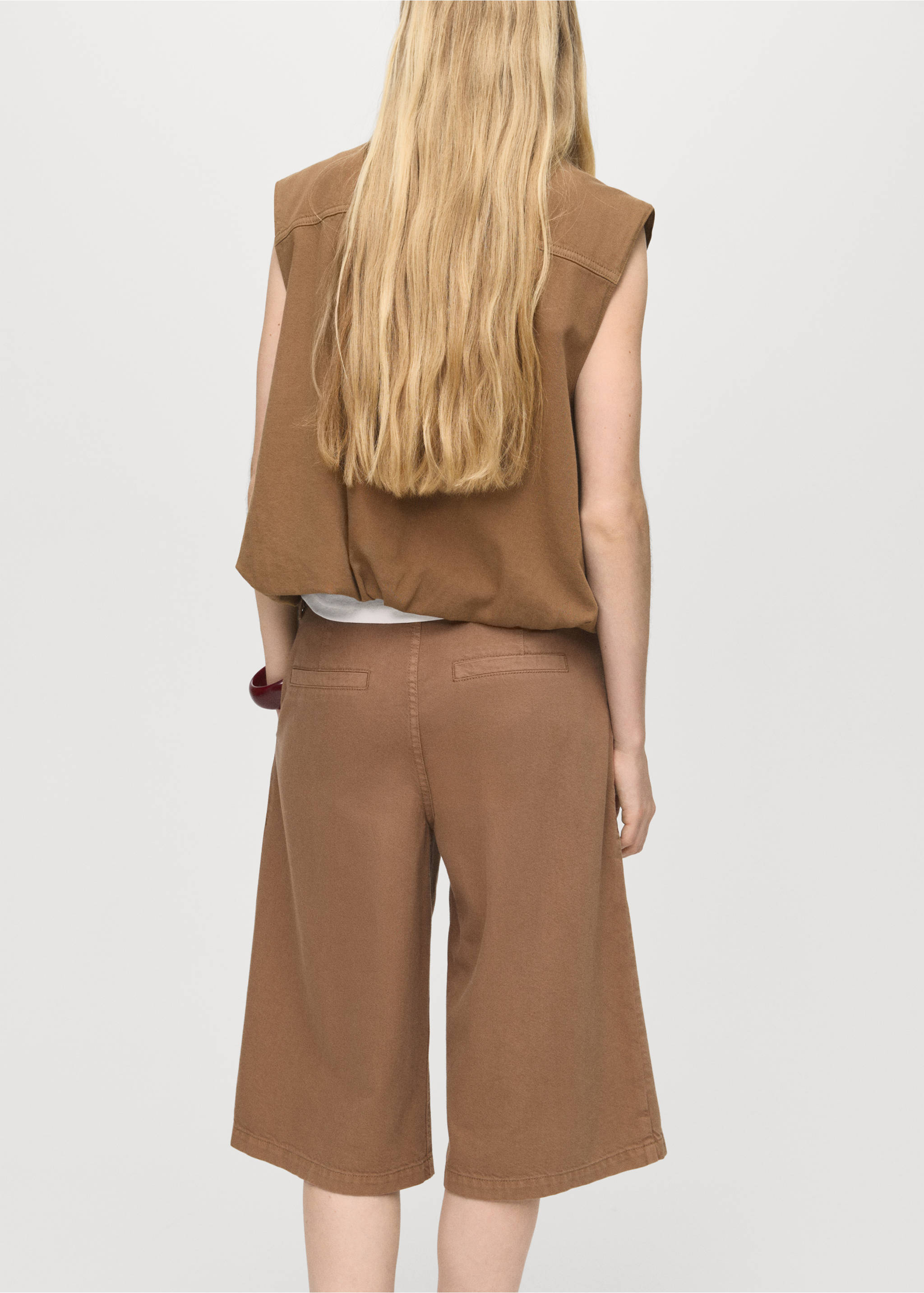 Puffer denim waistcoat - Reverse of the article, Brown. Ref: 17084101-00.