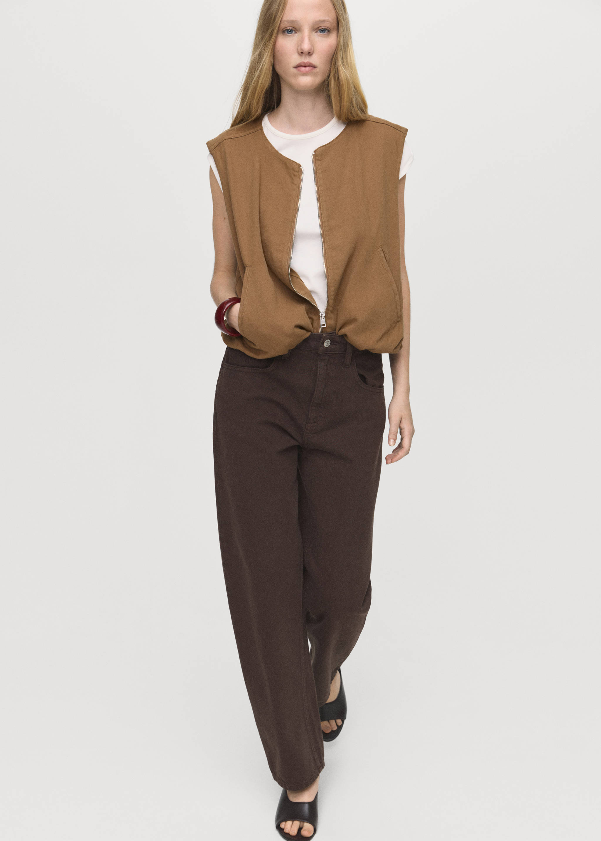 Puffer denim waistcoat - Details of the article 6