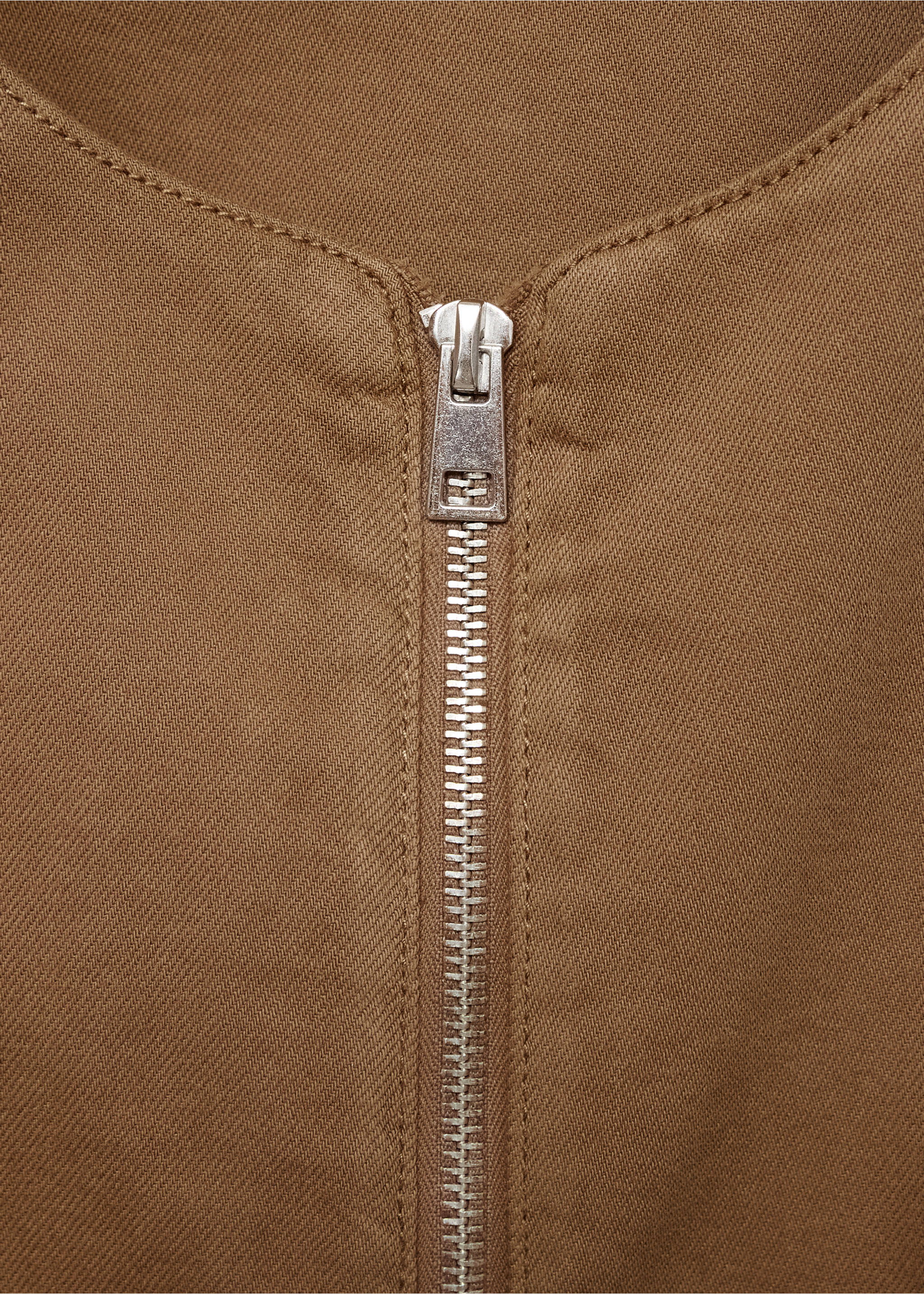 Puffer denim waistcoat - Details of the article 8, Brown. Ref: 17084101-00.