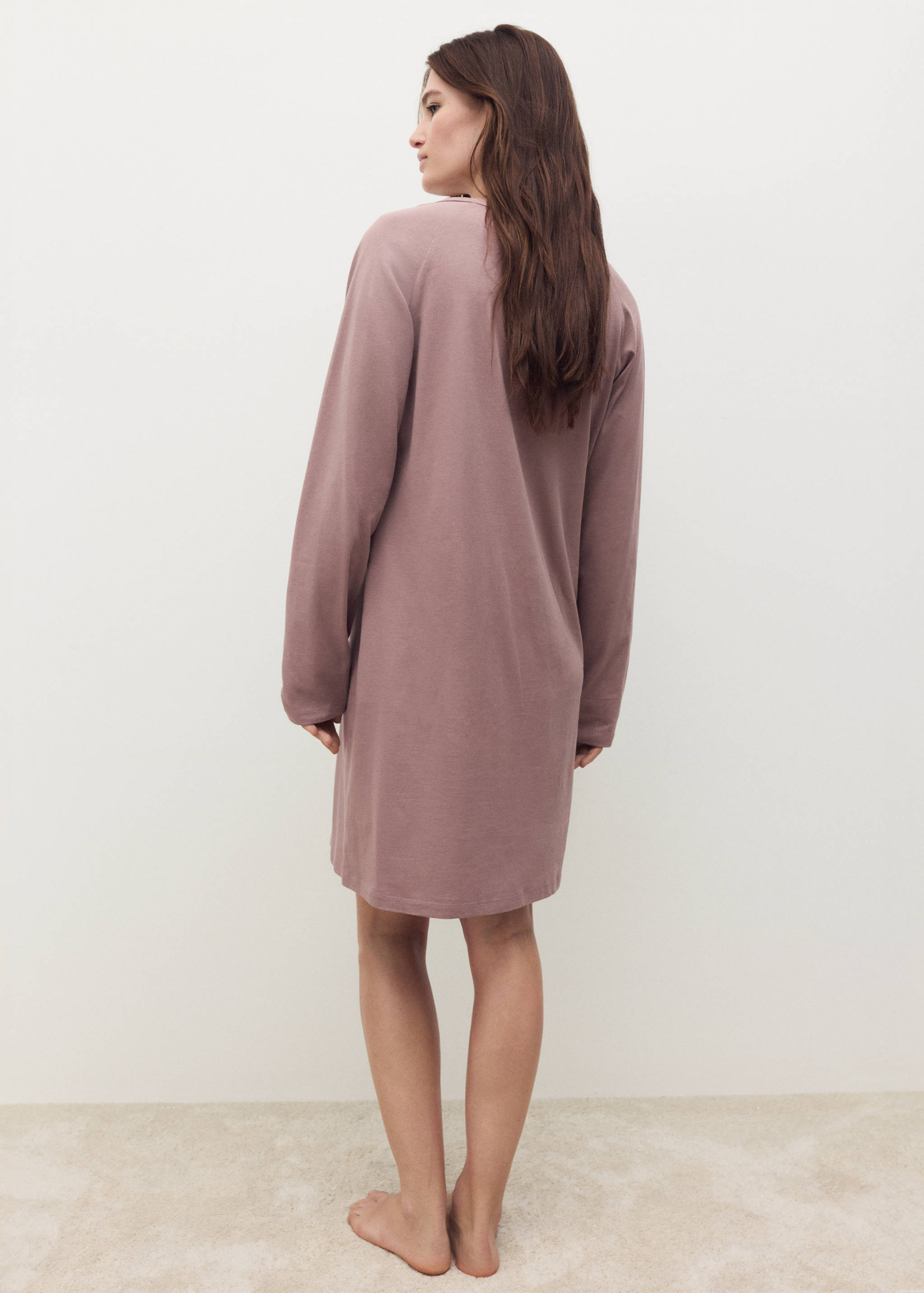 Nachthemd aus Baumwolle mit Knopfdetails - Rückseite des Artikels