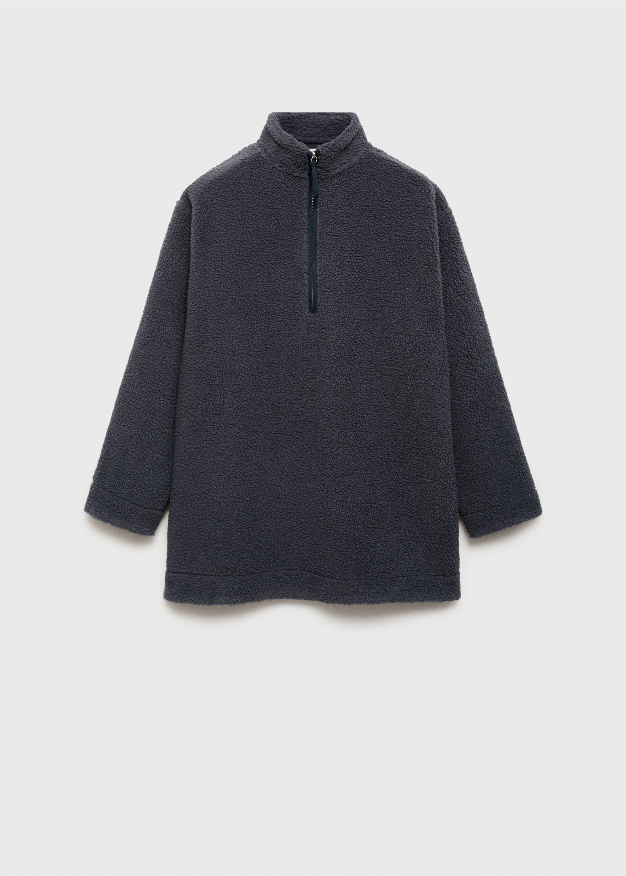 Sweatshirt de velocino com fecho de correr - Artigo sem modelo, Azul-tinta. Ref: 17084104-00.