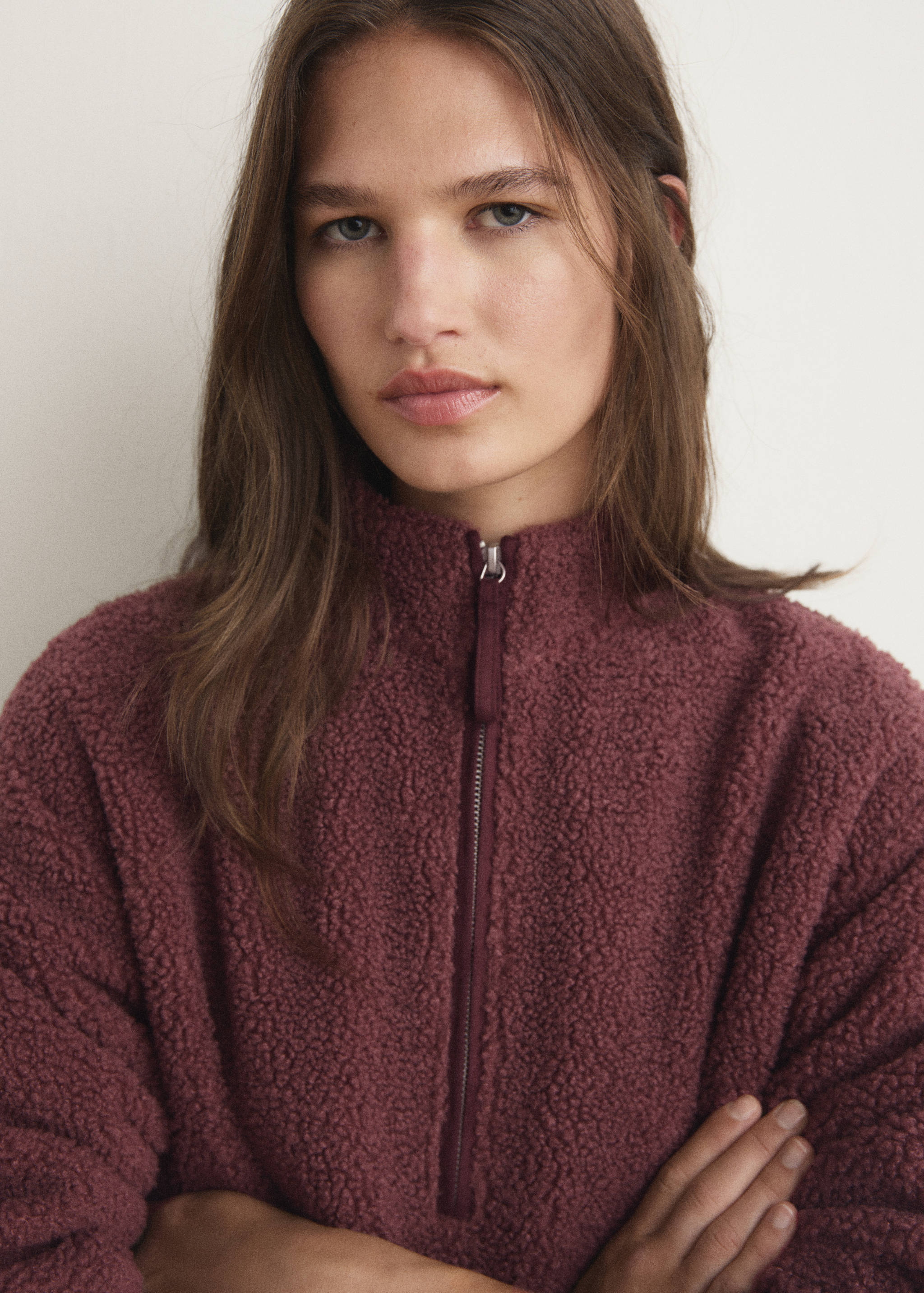 Sweat-shirt effet moutonné fermeture Éclair - Détail de l'article 2