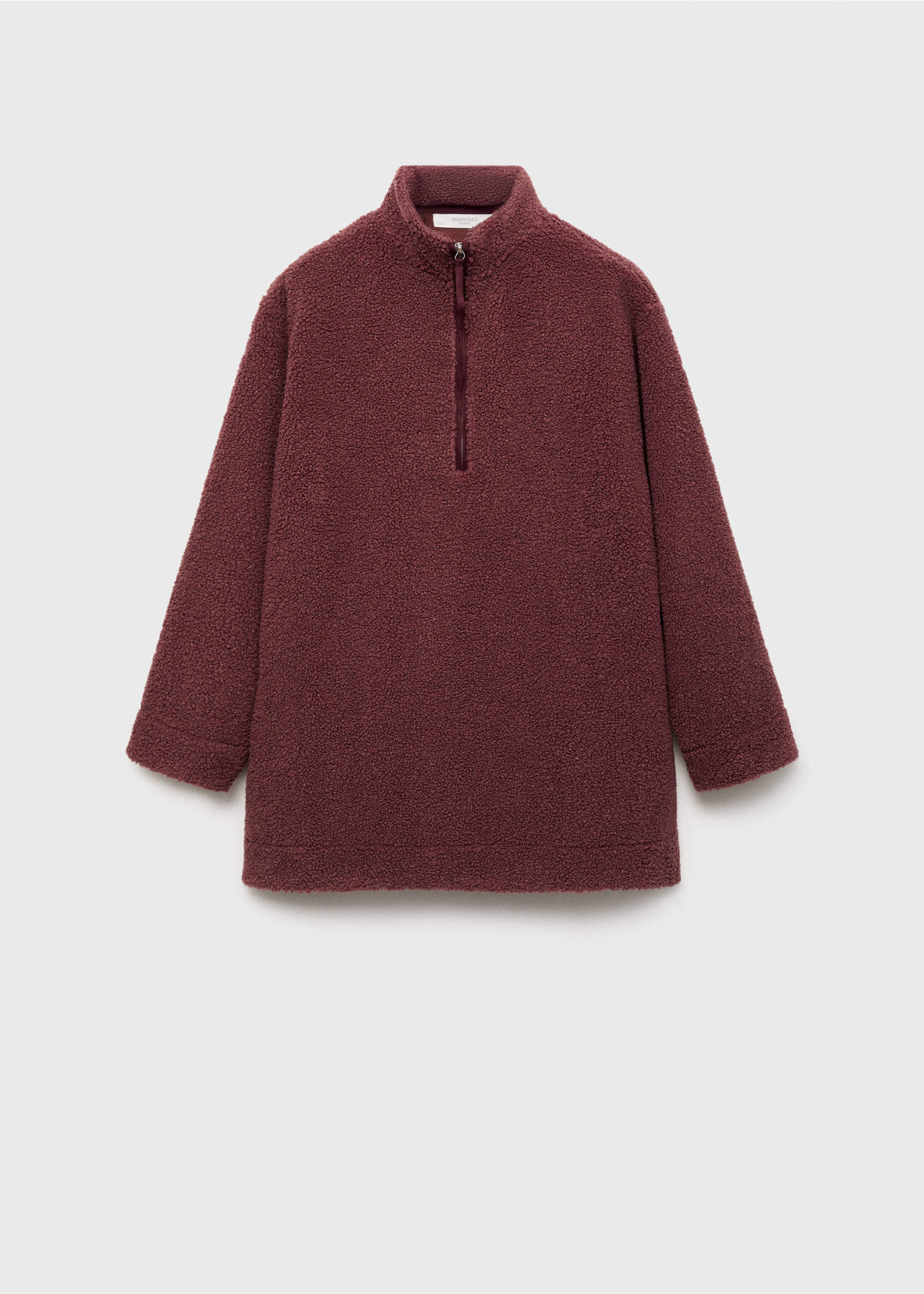 Fleece sweatshirt with zip - Article without model, Russet. Ref: 17084104-00.