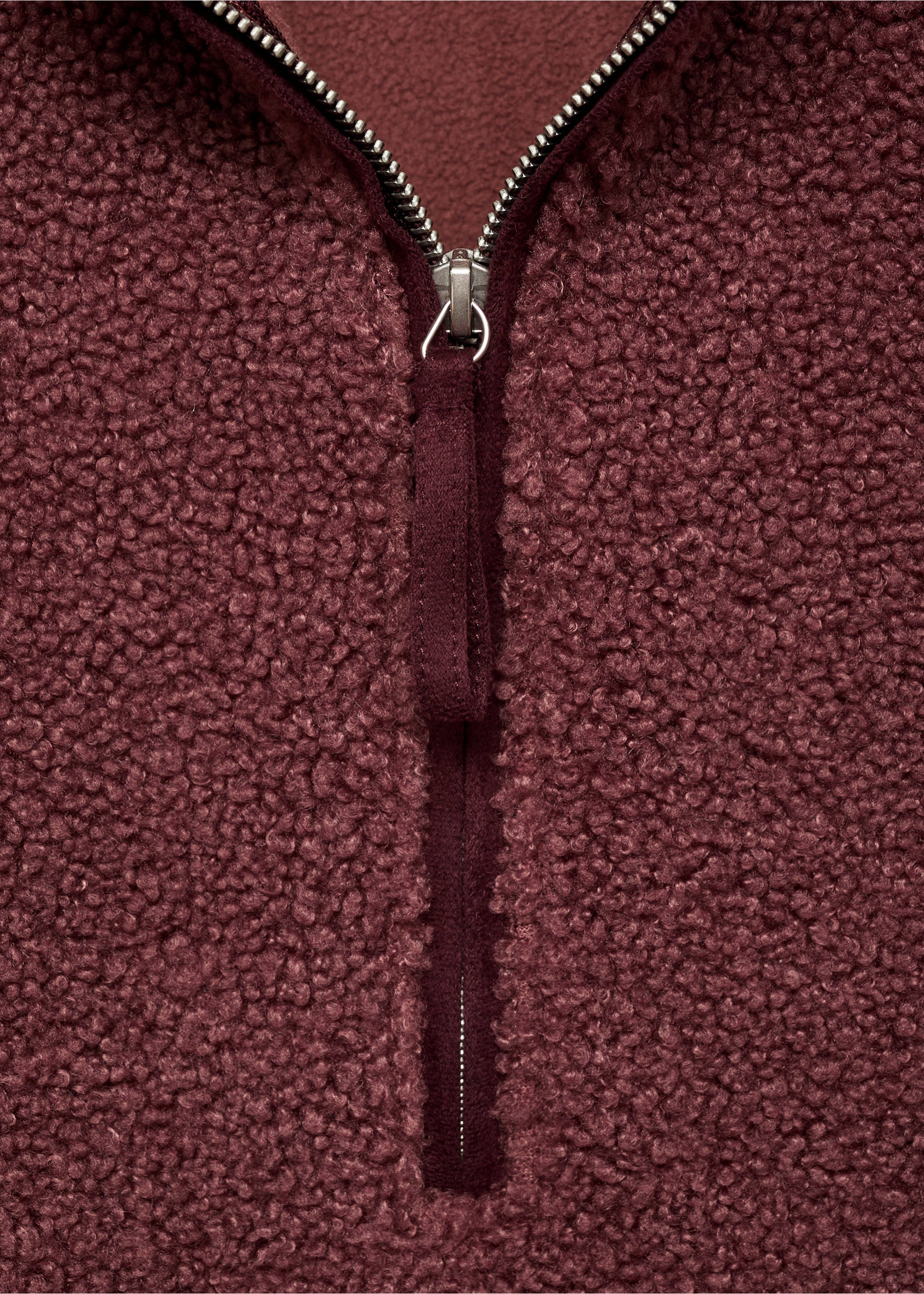 Fleece sweatshirt with zip - Details of the article 8, Russet. Ref: 17084104-00.