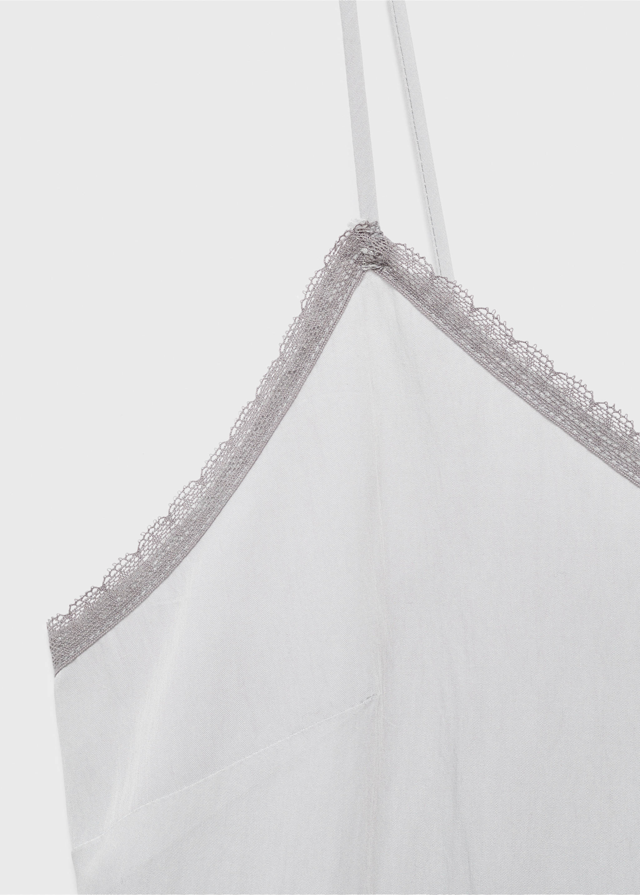 Lace nightgown with straps - Details of the article 8, Light/Pastel Grey. Ref: 17084105-00.