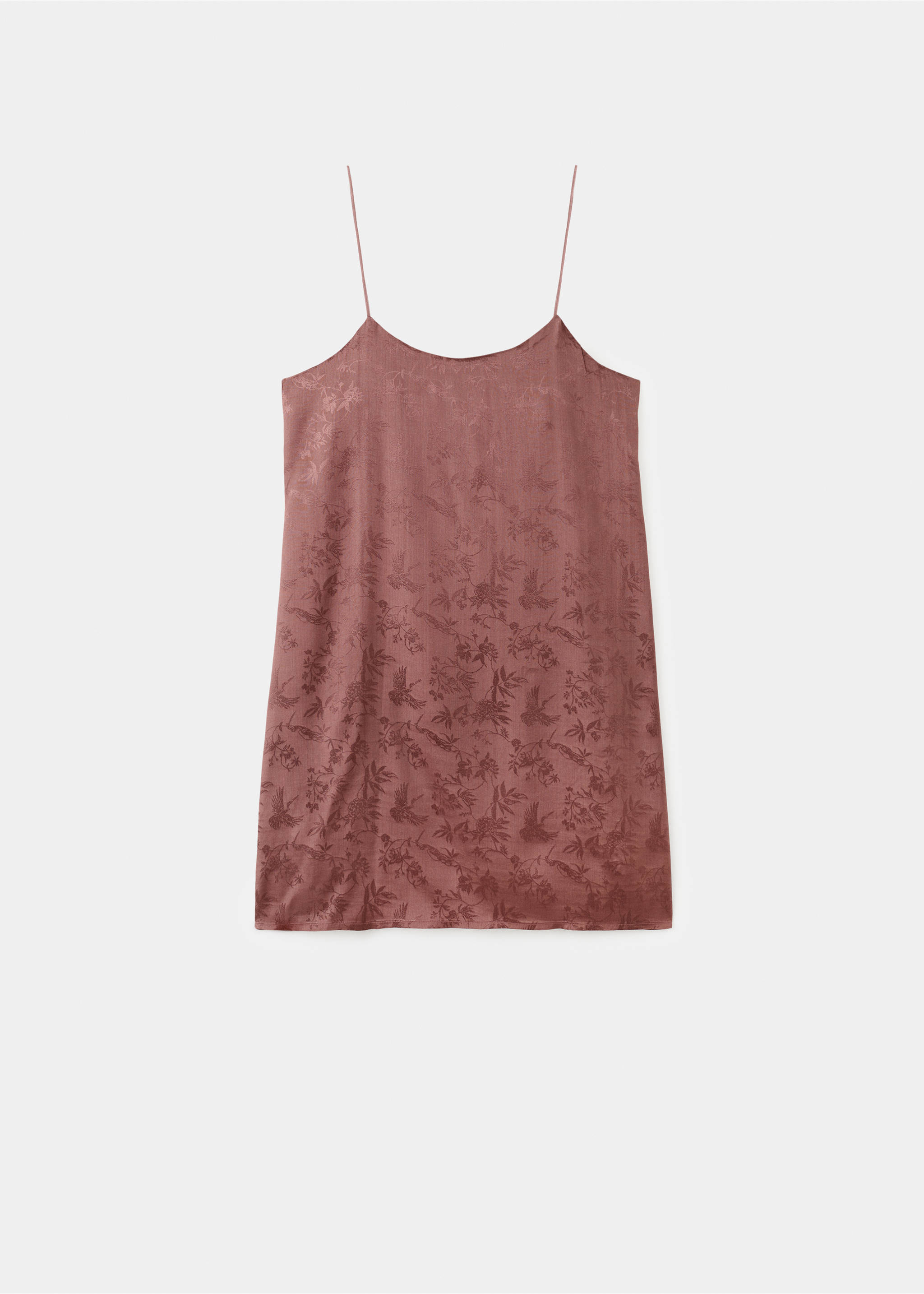 Chemise de nuit en satin jacquard - Article sans modèle, Marron. Ref: 17084107-00.