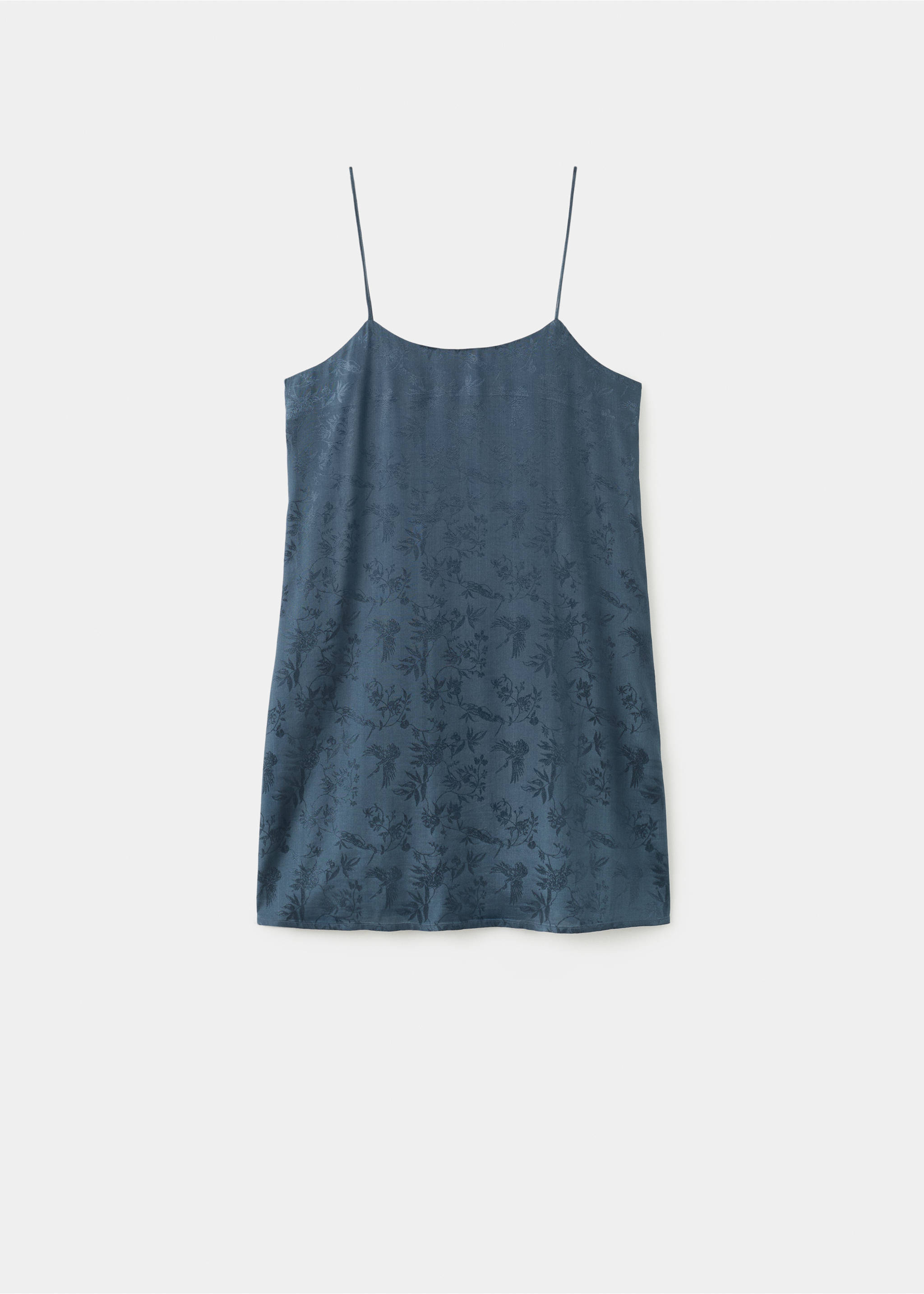 Jacquard satin nightdress - Article without model, Night Blue. Ref: 17084107-00.