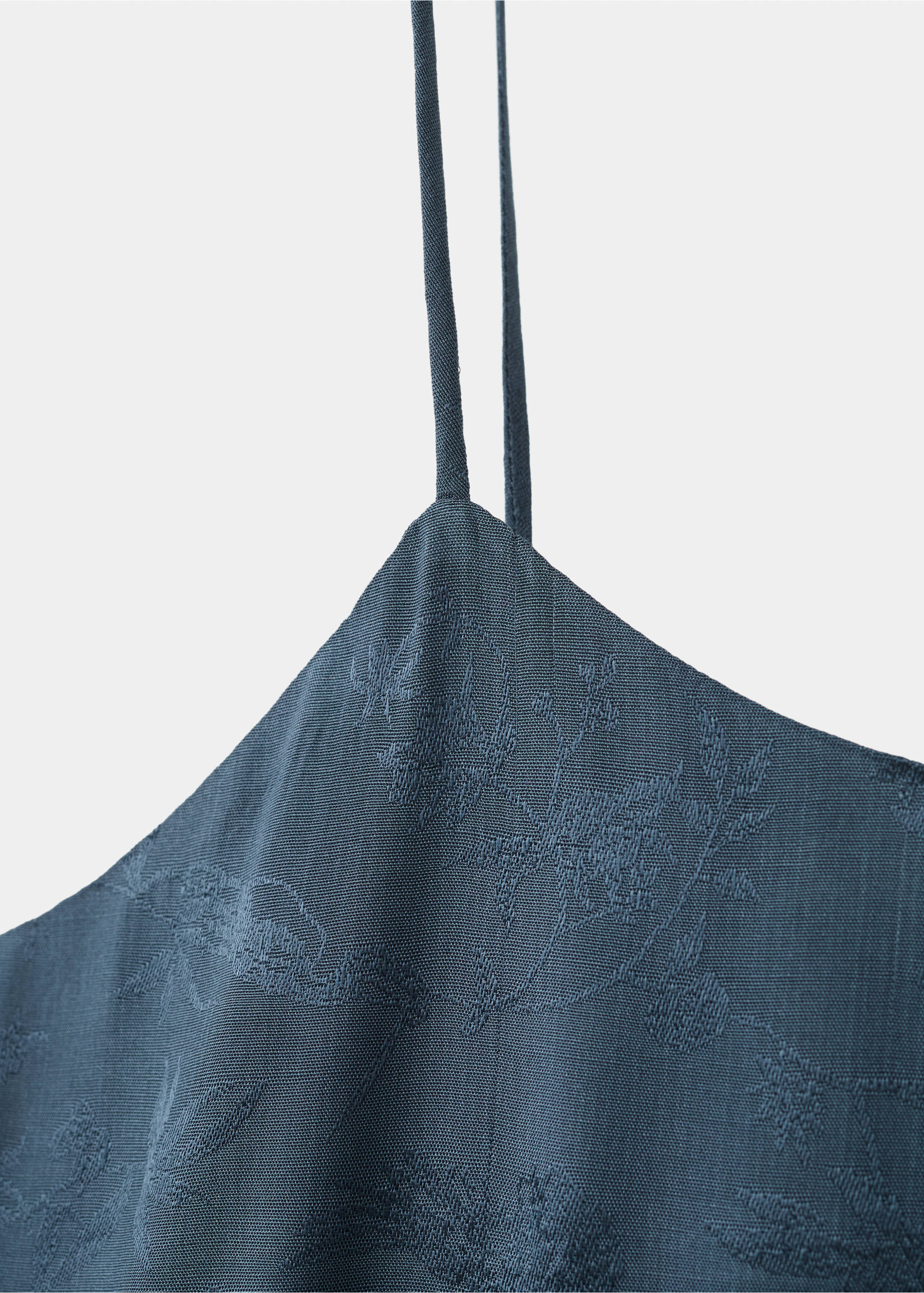 Jacquard satin nightdress - Details of the article 0, Night Blue. Ref: 17084107-00.