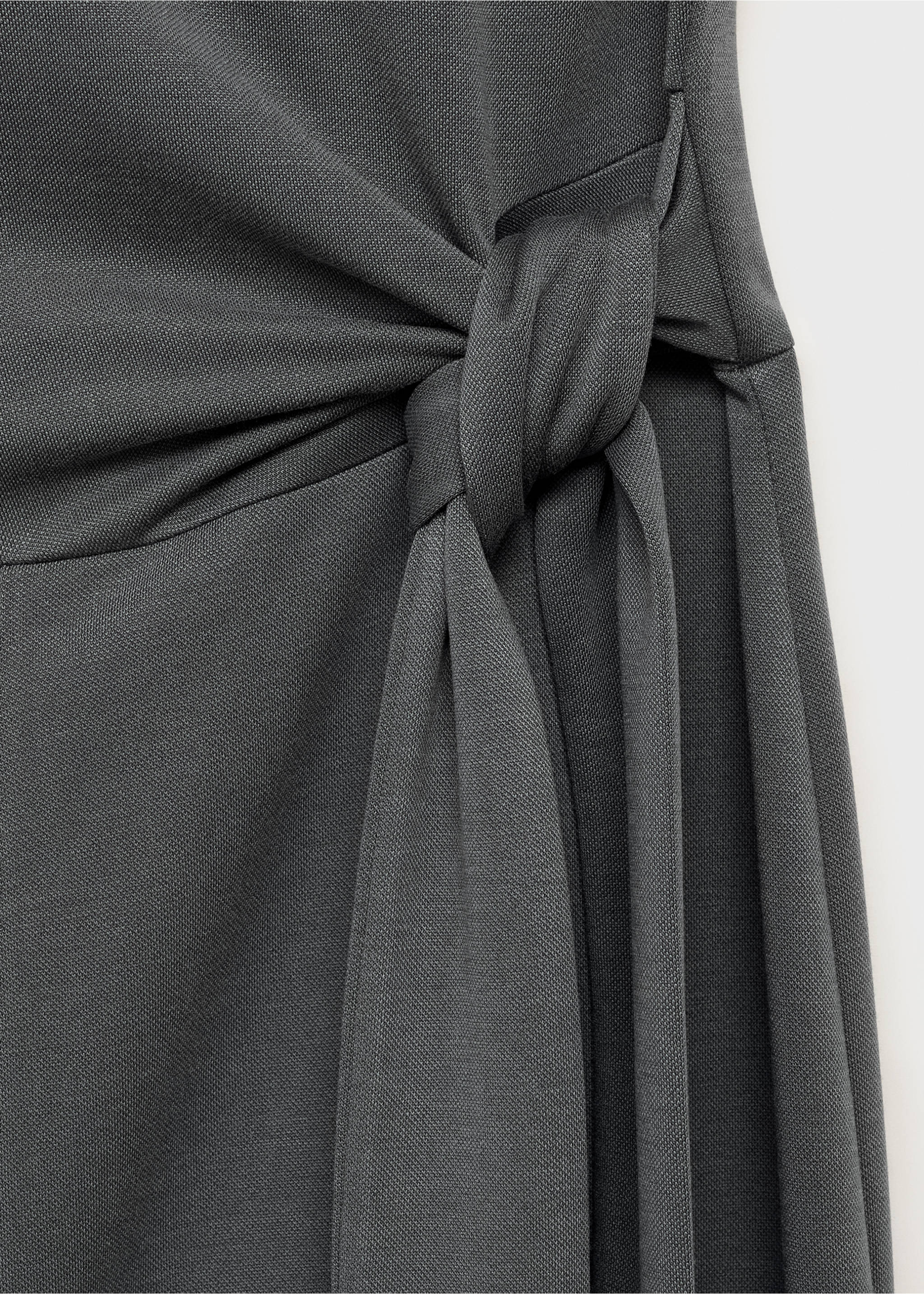 Long jumpsuit with knot - Details of the article 0, Charcoal. Ref: 17084108-00.