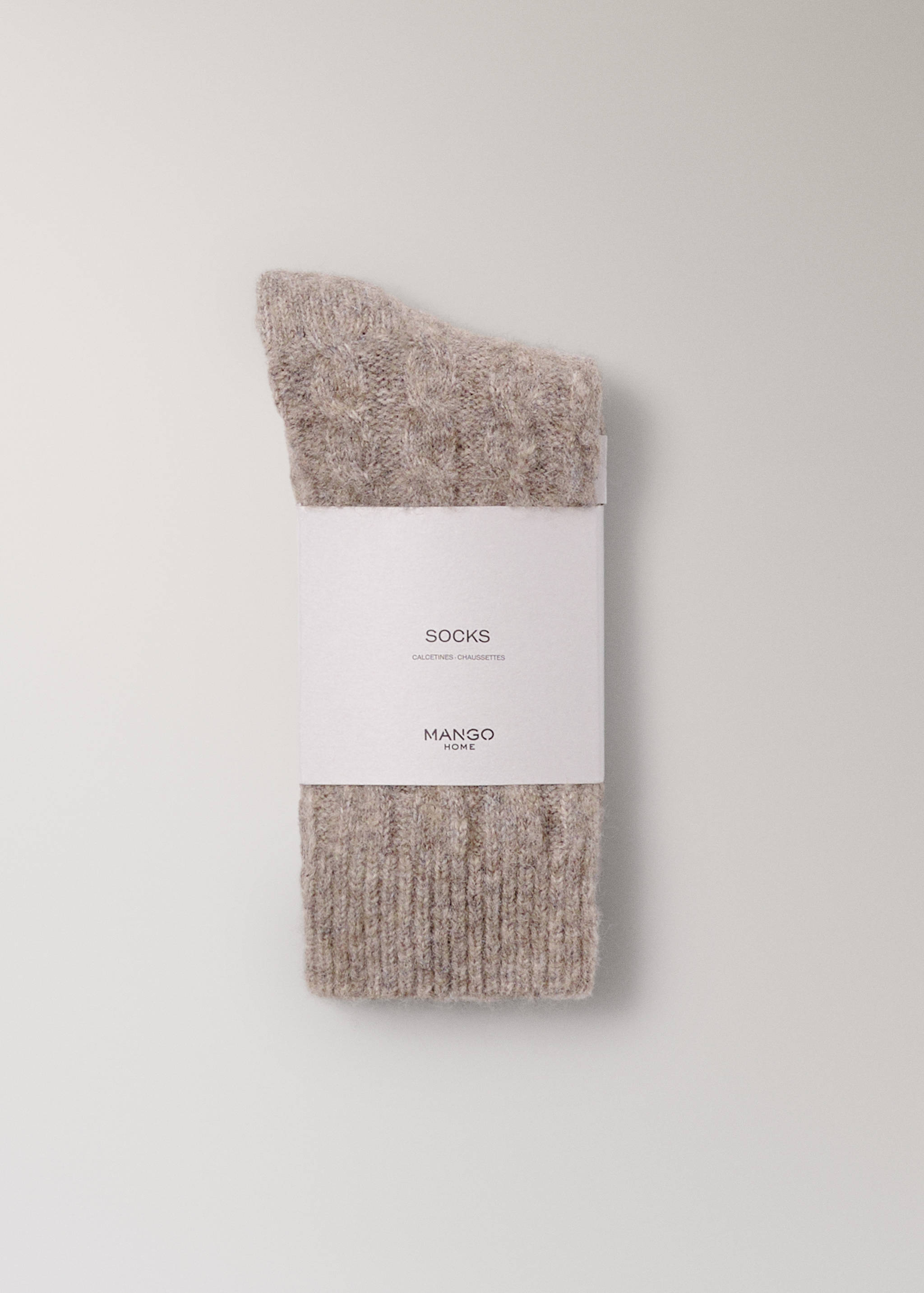 Grobstricksocken mit Zopfmuster - Detail des Artikels 2