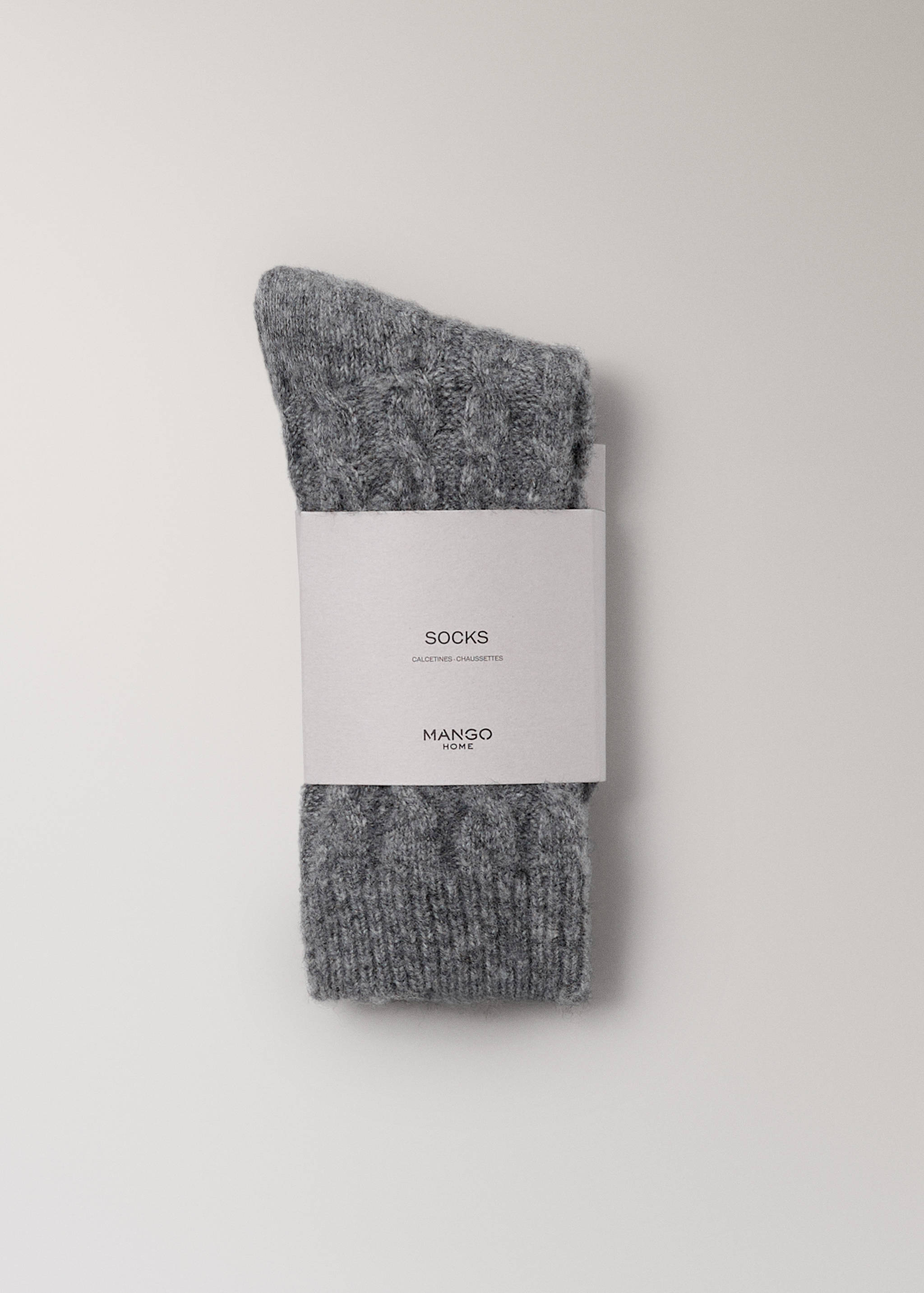 Grobstricksocken mit Zopfmuster - Detail des Artikels 2