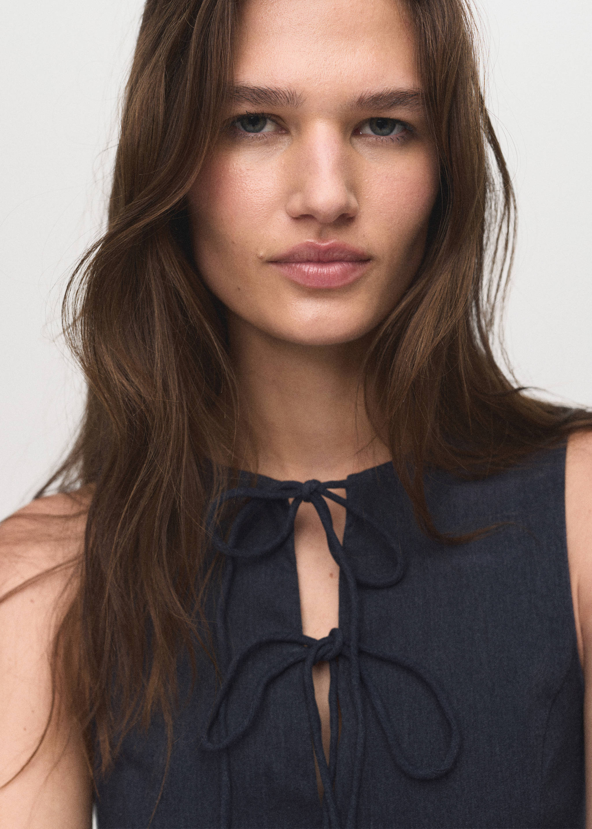 Vestido efecto denim lazos - Detalle del artículo 1