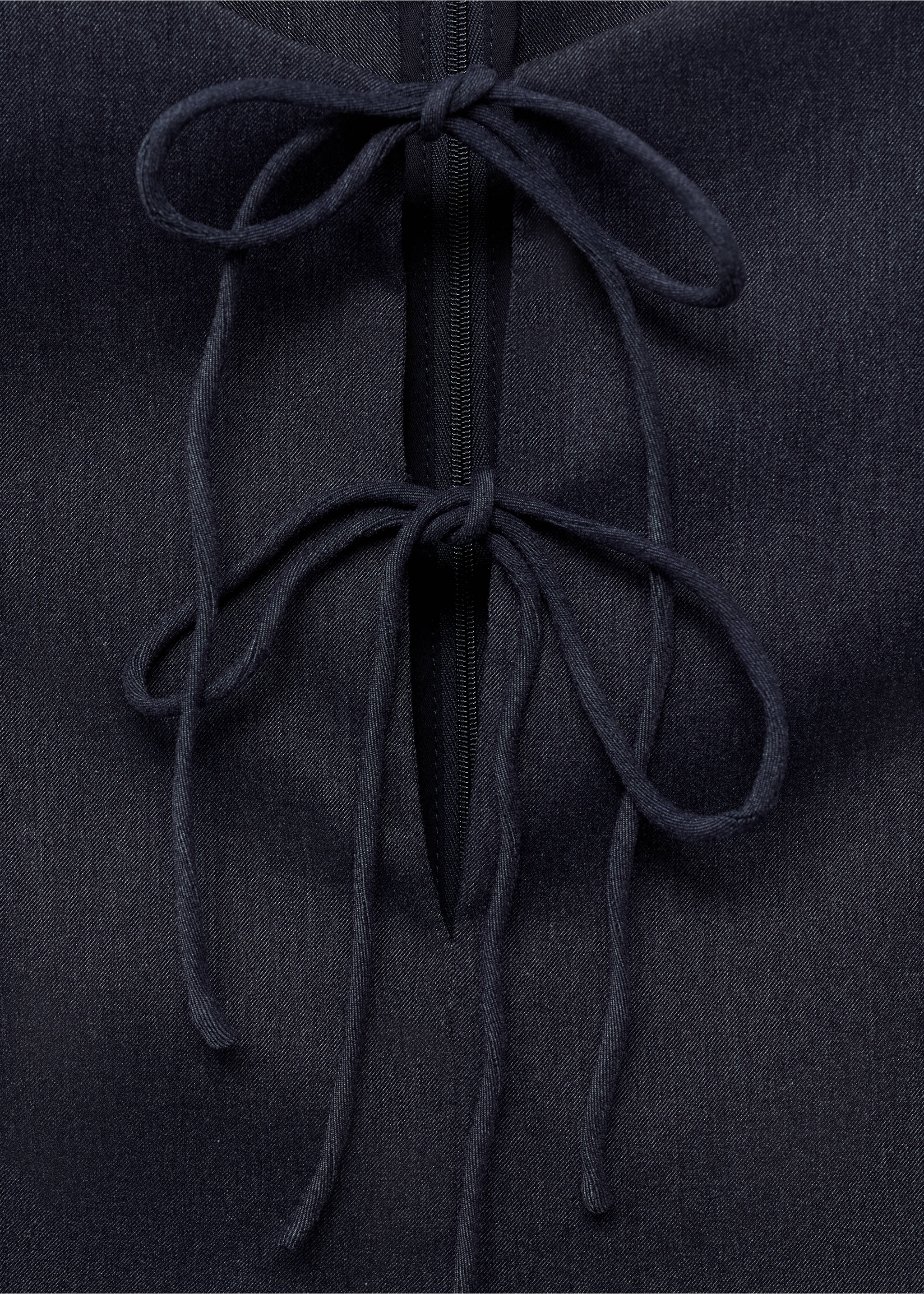 Vestido efecto denim lazos - Detalle del artículo 8, Azul. Ref: 17084111-00.
