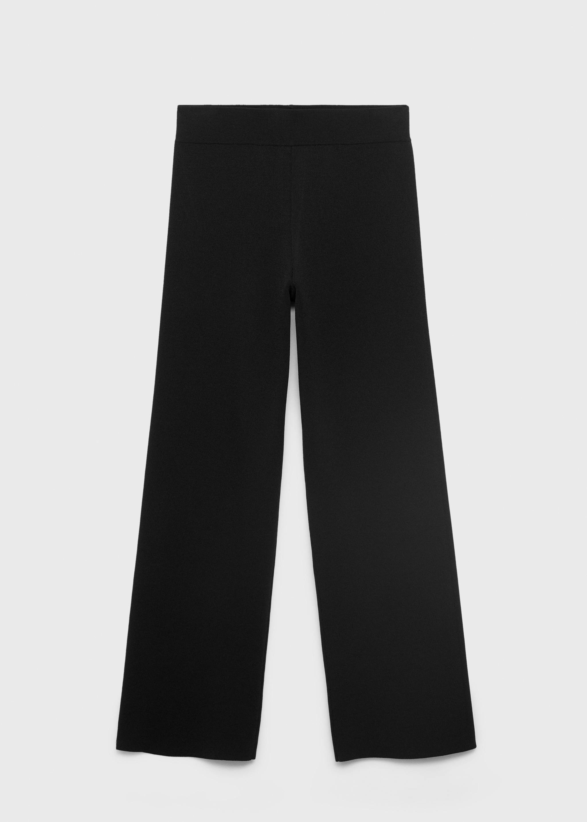 Pantalones rectos de color negro con cintura elástica.