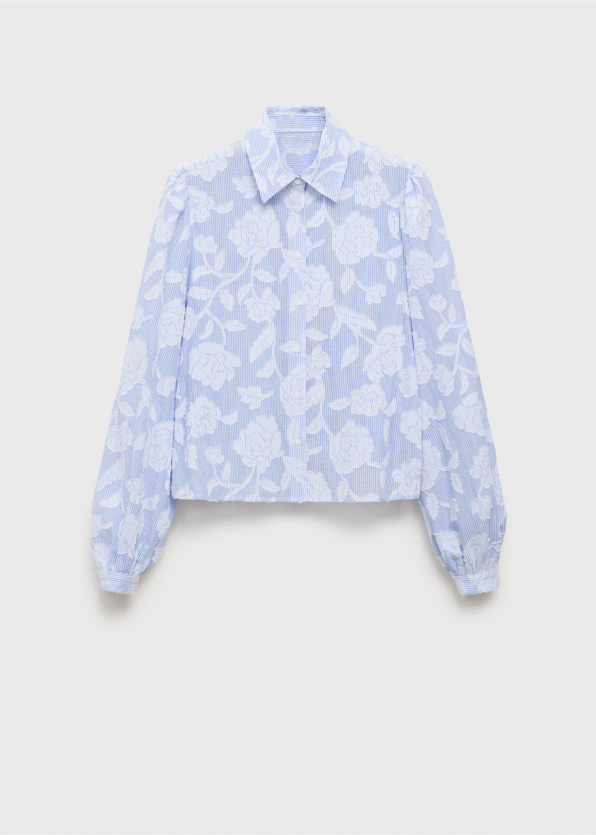 Camisa rayas detalles bordados - Artículo sin modelo, Azul celeste. Ref: 17084133-00.