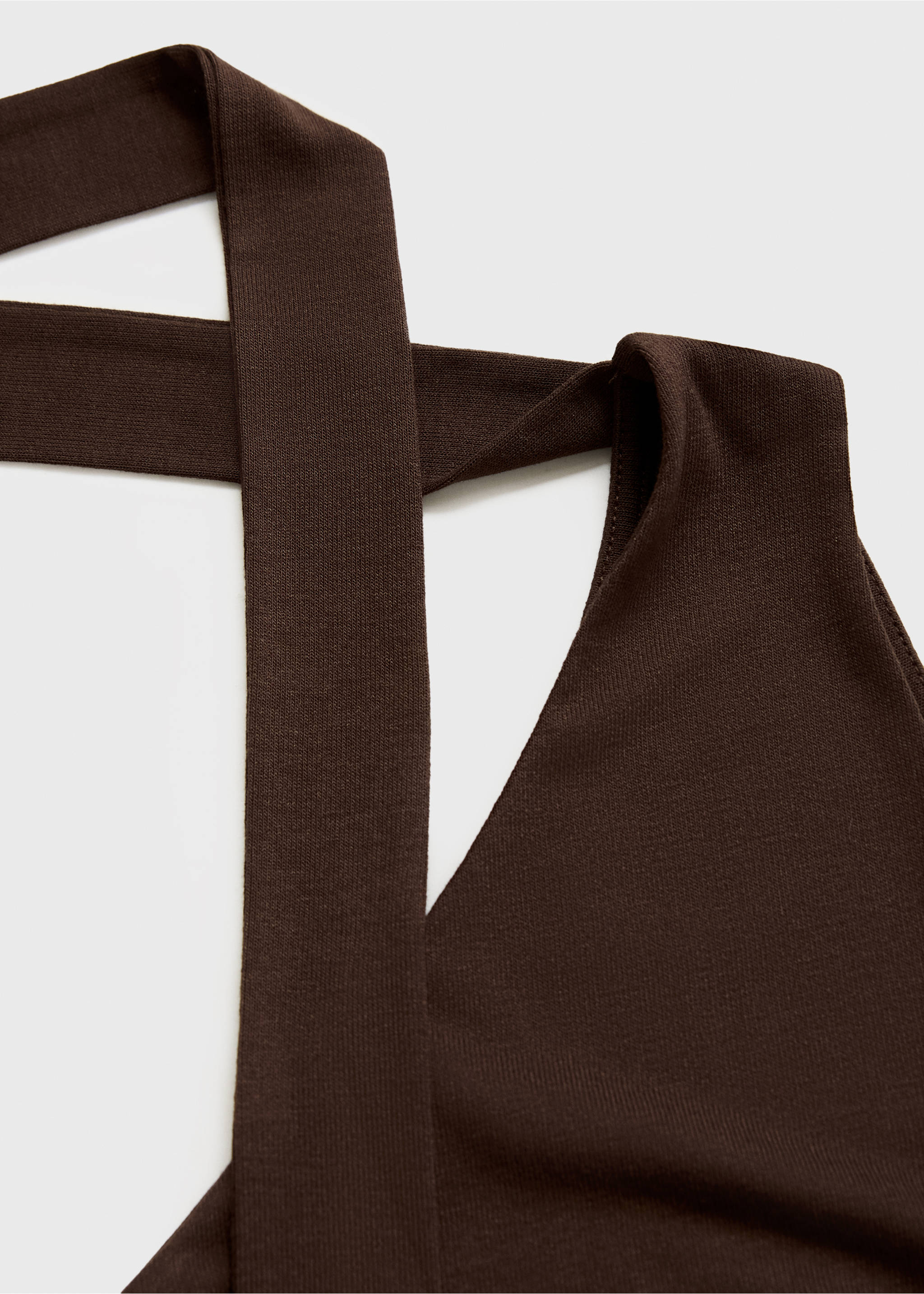 Asymmetrical foulard top - Details of the article 0, Brown. Ref: 17084137-00.