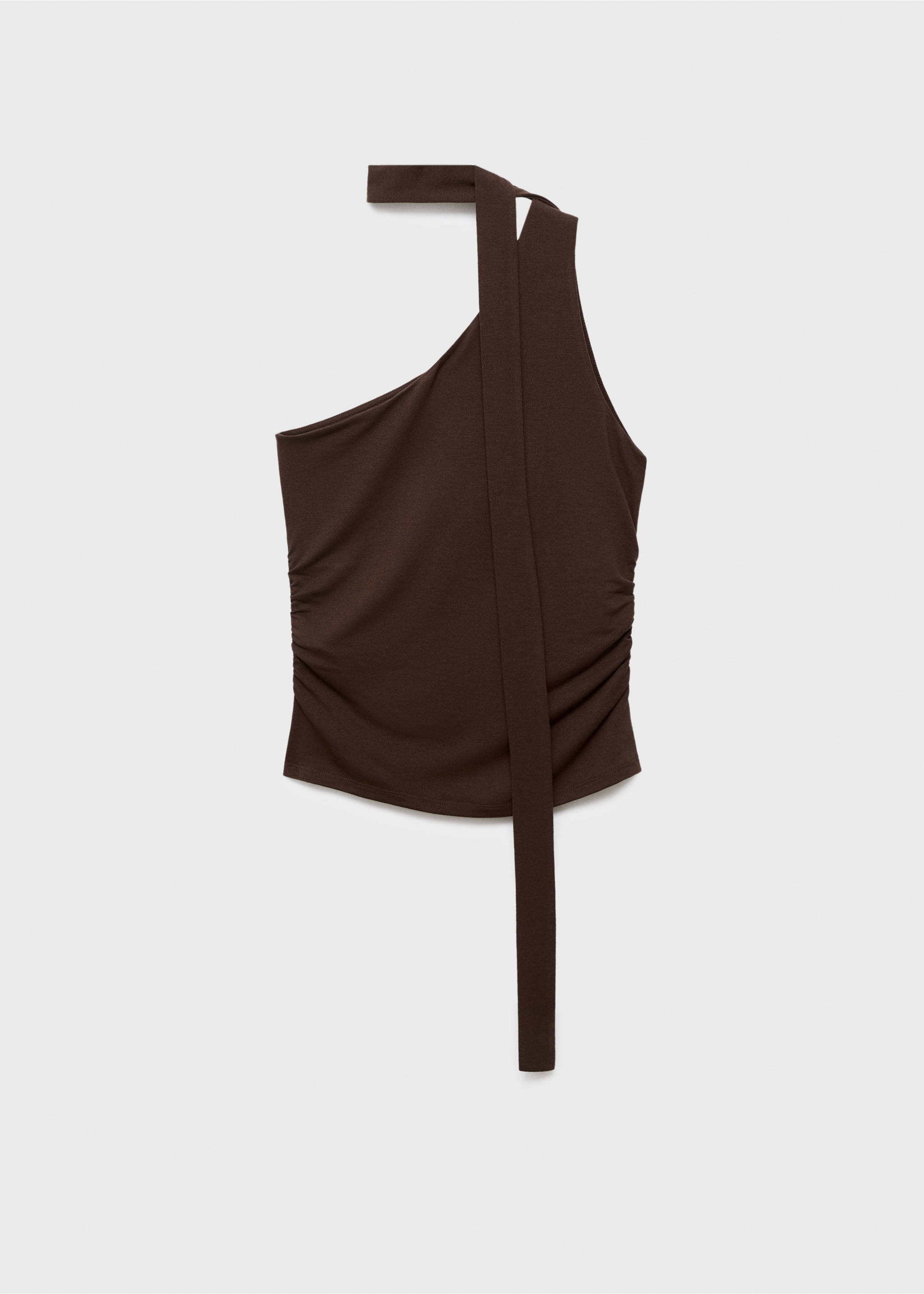 Asymmetrical foulard top - Article without model, Brown. Ref: 17084137-00.