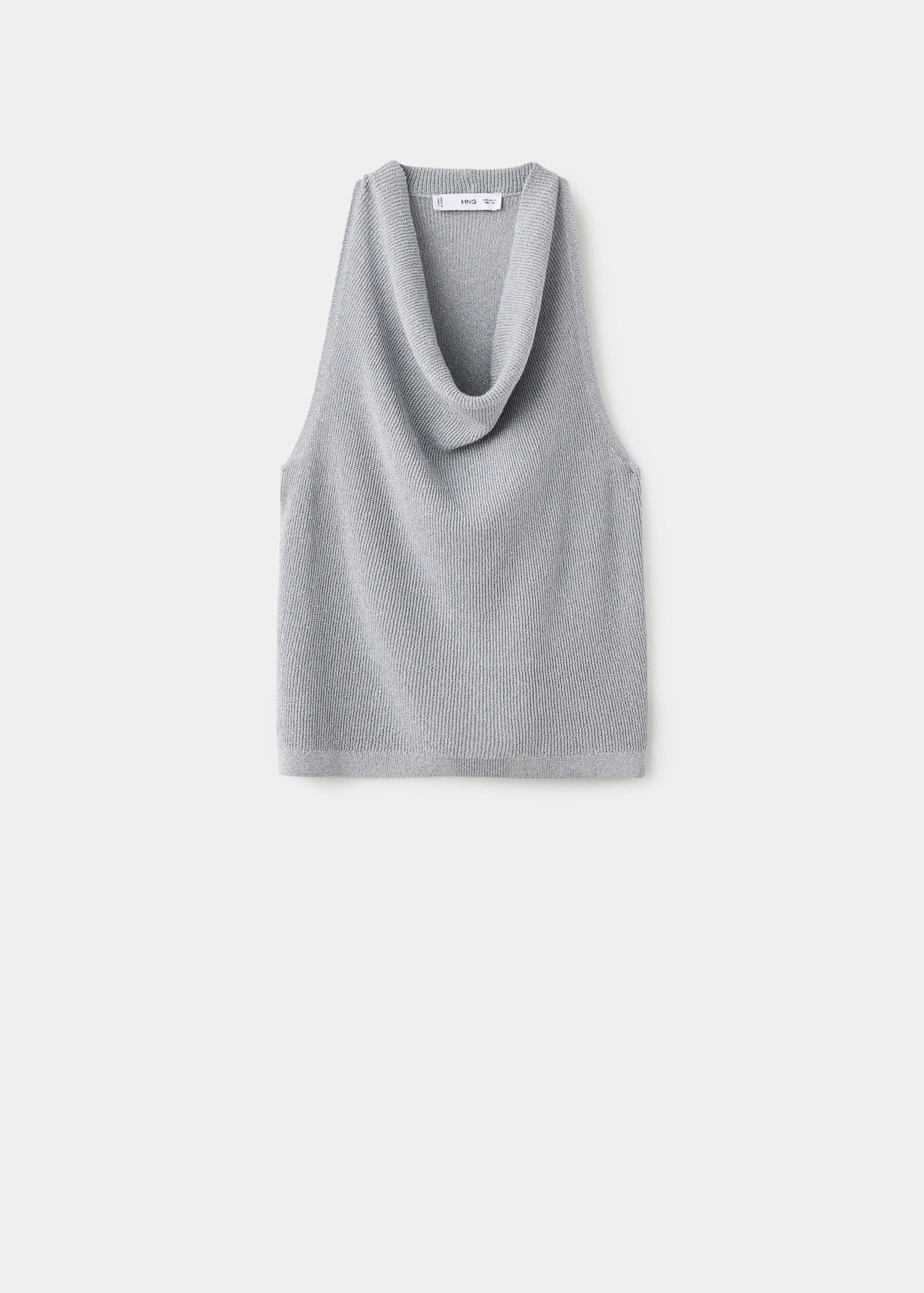Lurex-Stricktop mit drapiertem Kragen - Artikel ohne Model