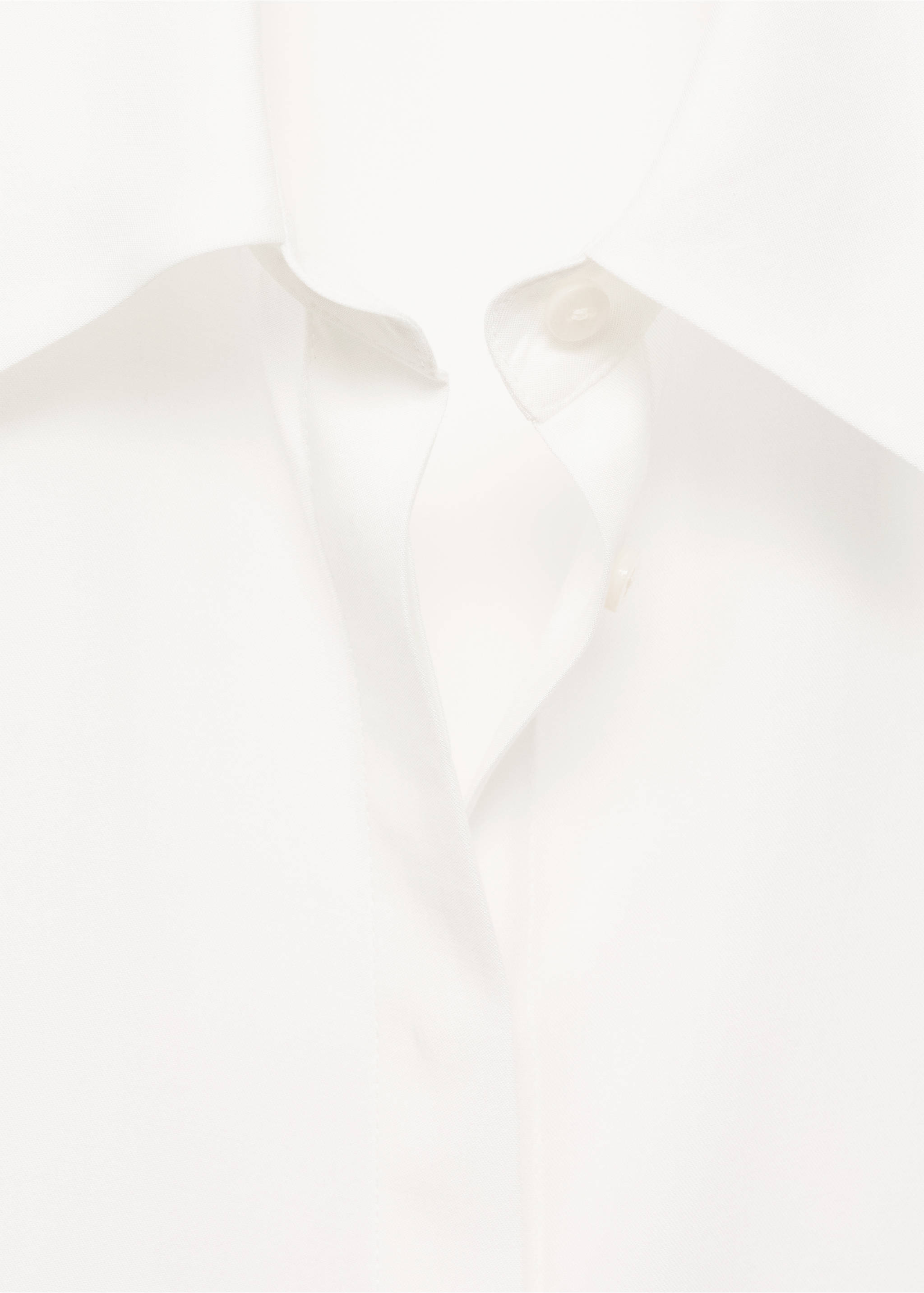 Lyocell shirt with hidden buttons - Details of the article 8, Off White. Ref: 17084140-00.