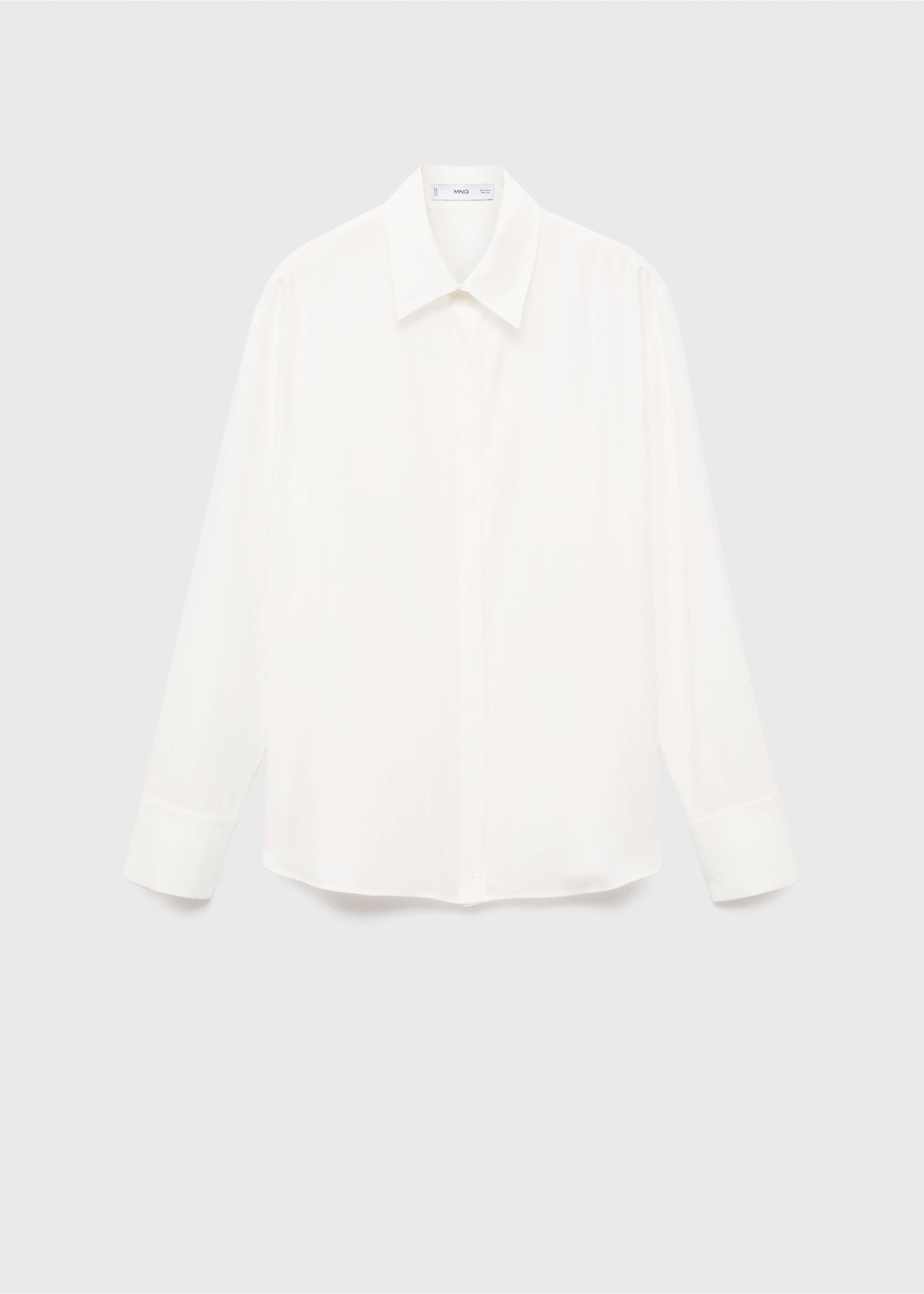 Lyocell shirt with hidden buttons - Article without model, Off White. Ref: 17084140-00.