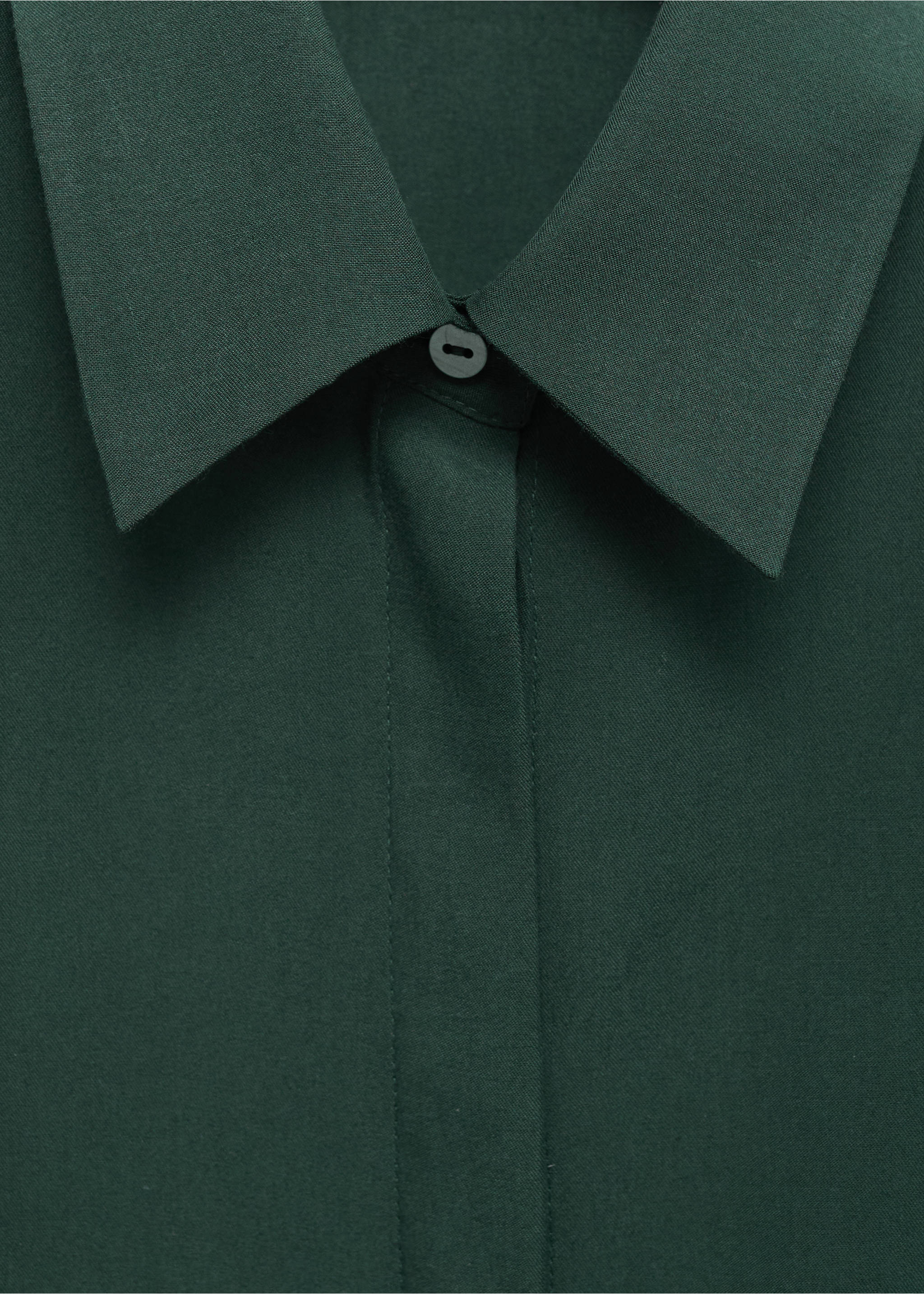 Lyocell shirt with hidden buttons - Details of the article 8, Green. Ref: 17084140-00.