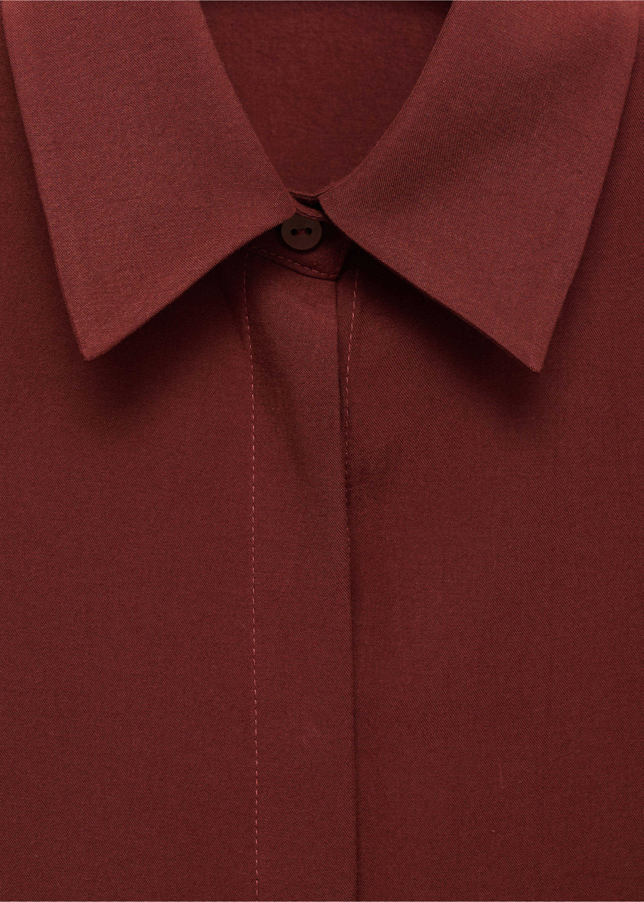 Lyocell shirt with hidden buttons - Details of the article 8, Russet. Ref: 17084140-00.