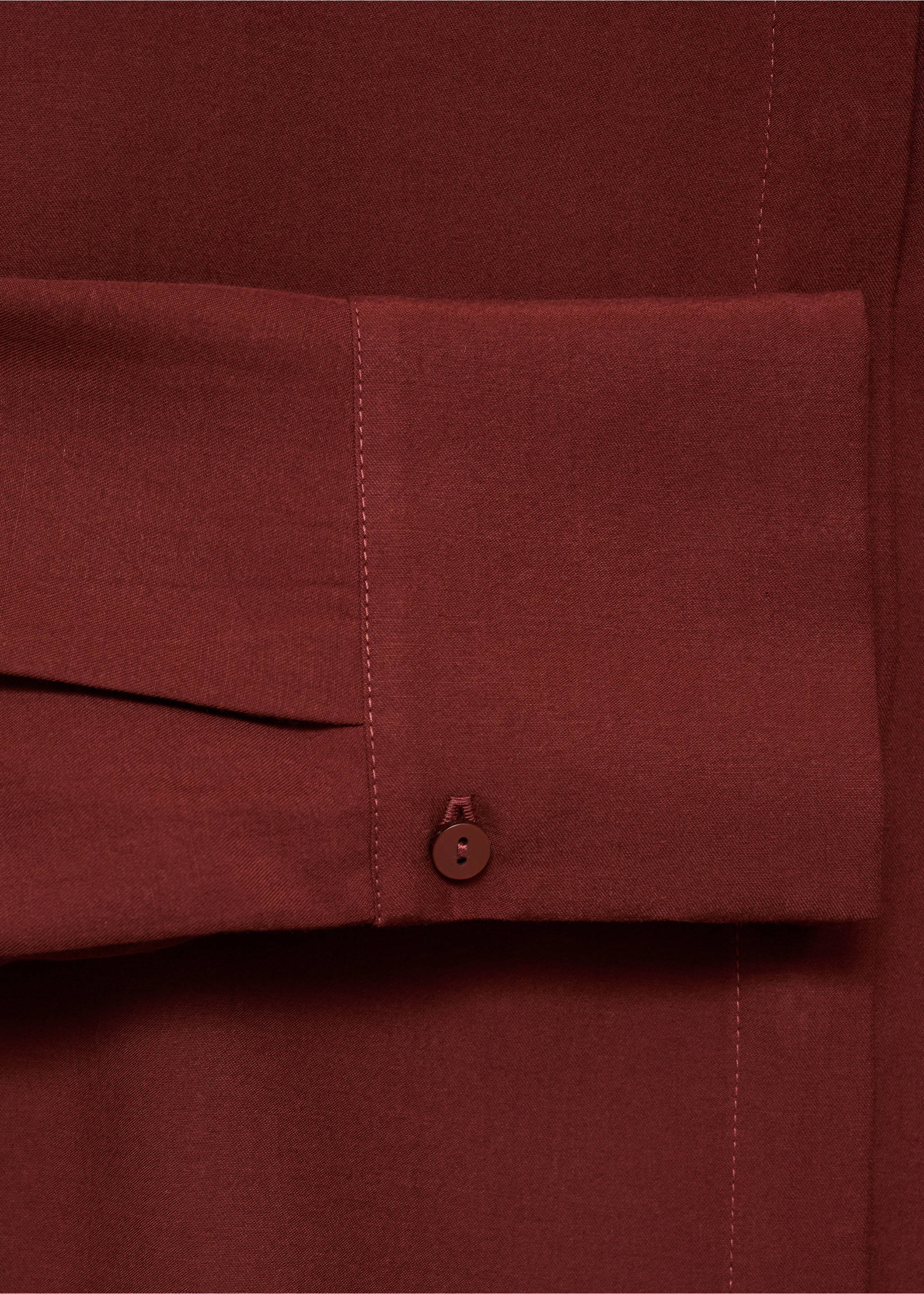 Lyocell shirt with hidden buttons - Details of the article 0, Russet. Ref: 17084140-00.