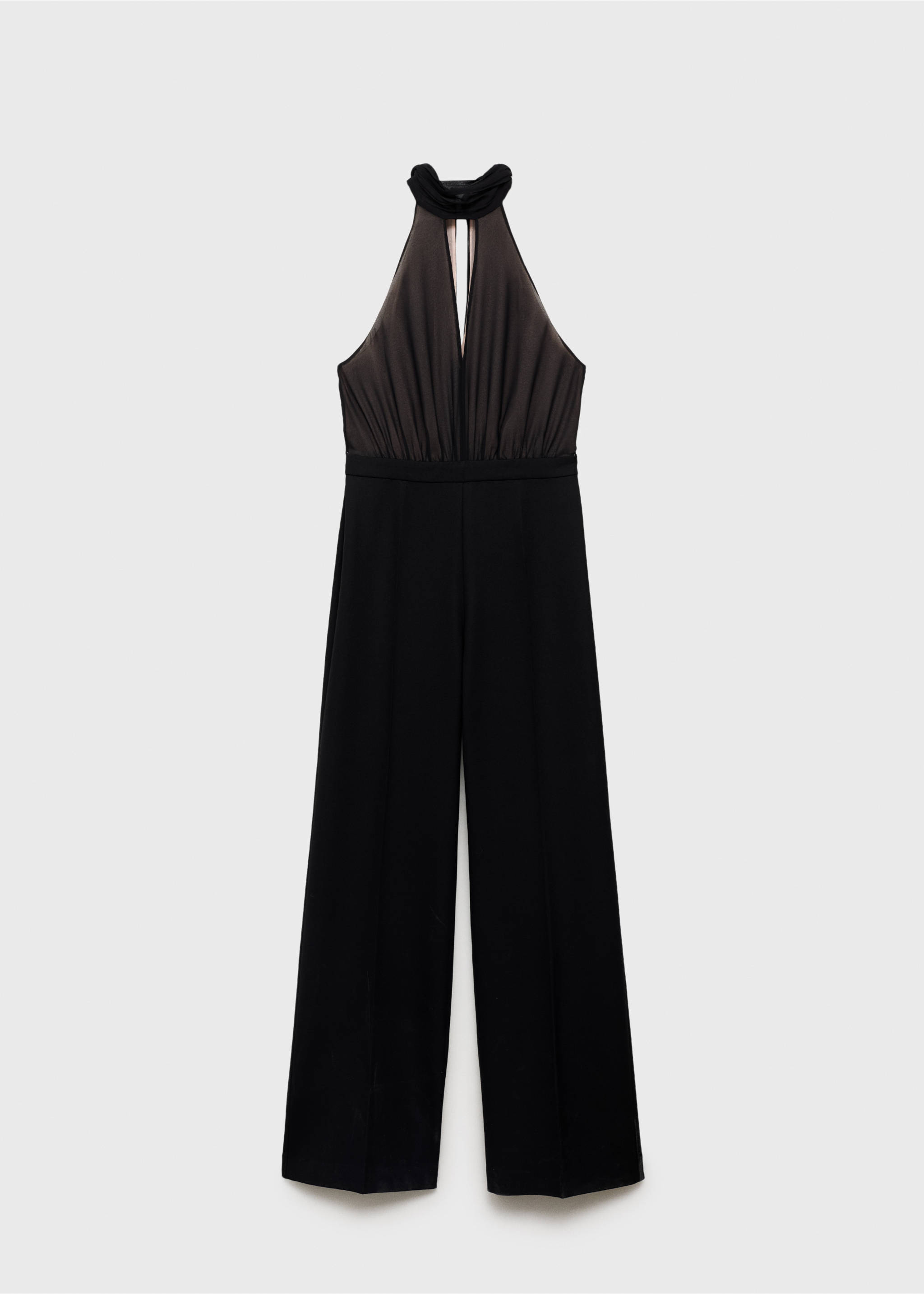 Halter-neck jumpsuit with scarf - Article without model, Black. Ref: 17084144-00.