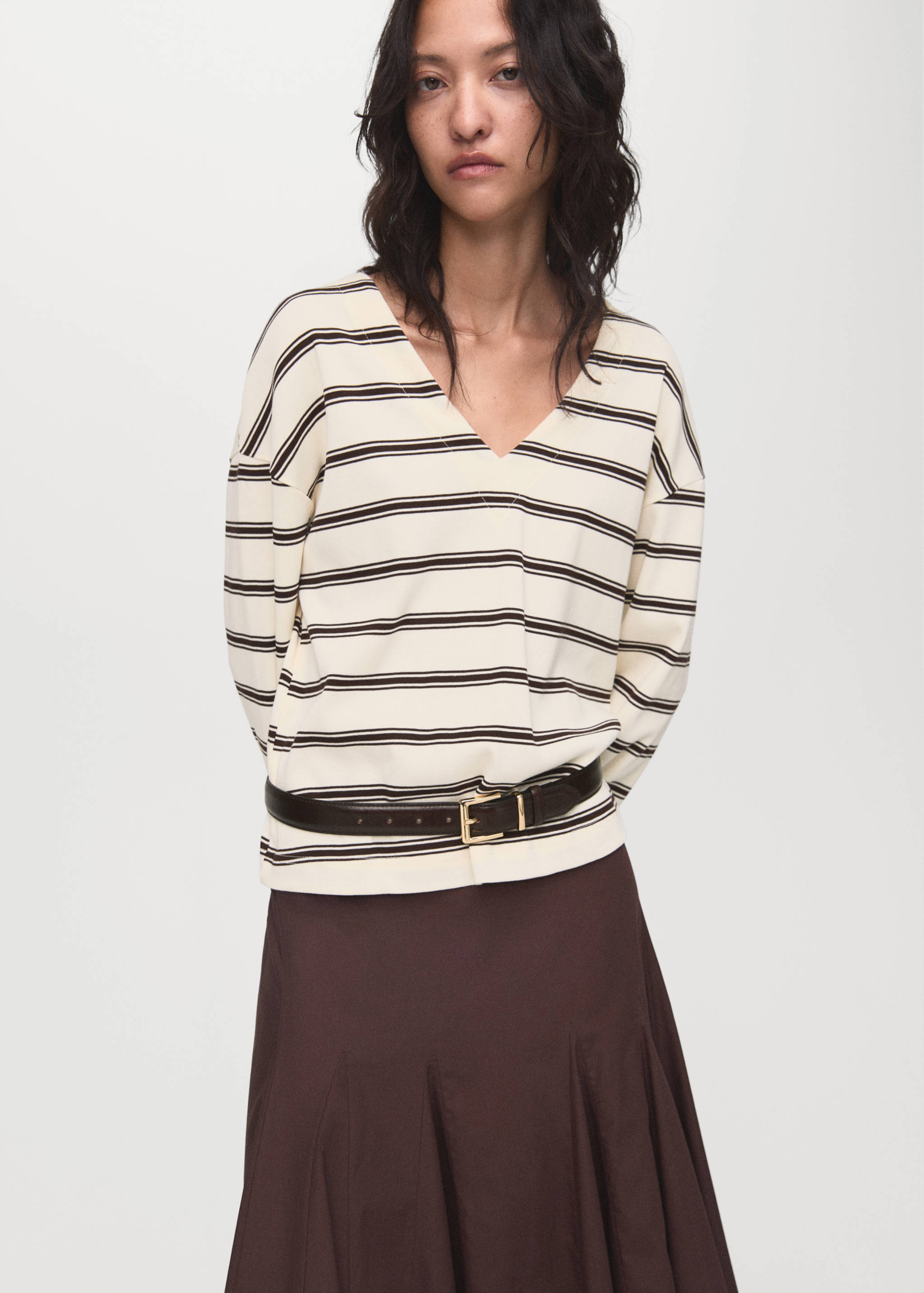 Sweat-shirt coton rayures - Plan moyen