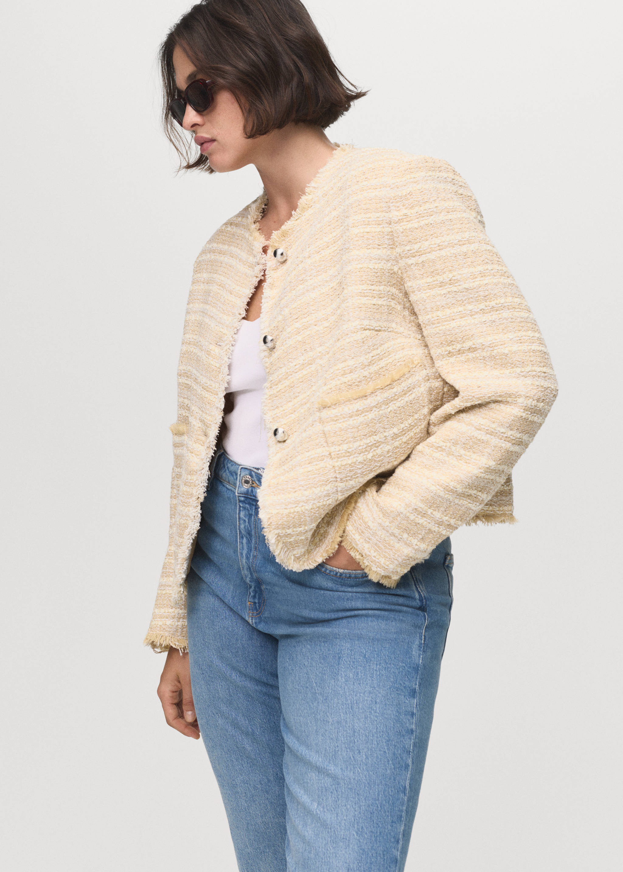 Veste tweed boutons bijoux - Détail de l'article 5