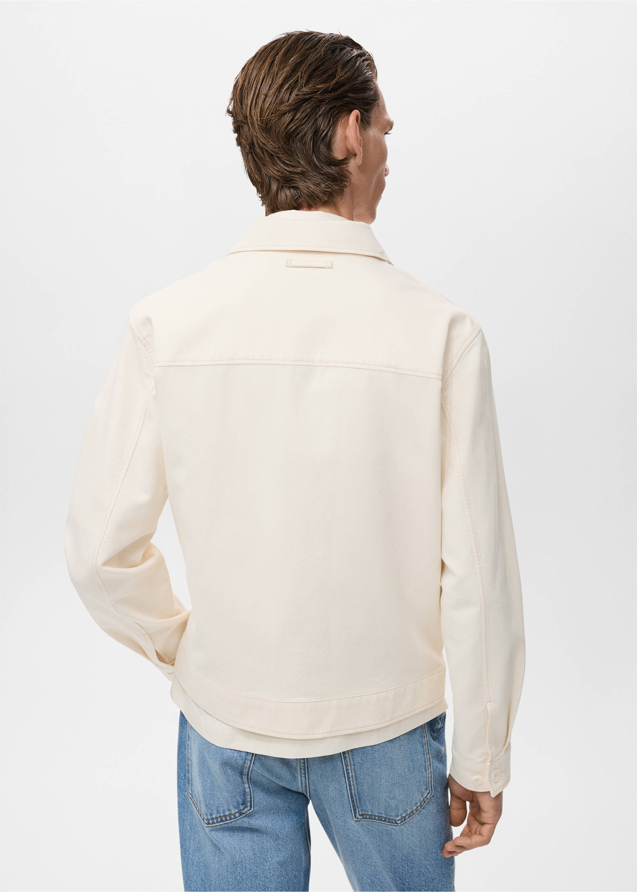 Chaqueta algodón recta botones - Reverso del artículo, Crudo. Ref: 17084402-00.