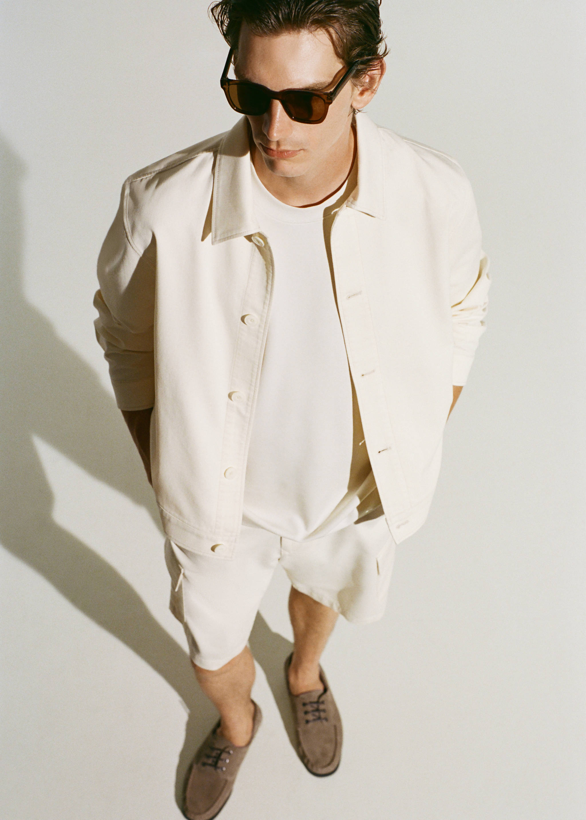 Straight cotton jacket with buttons - Details of the article 3